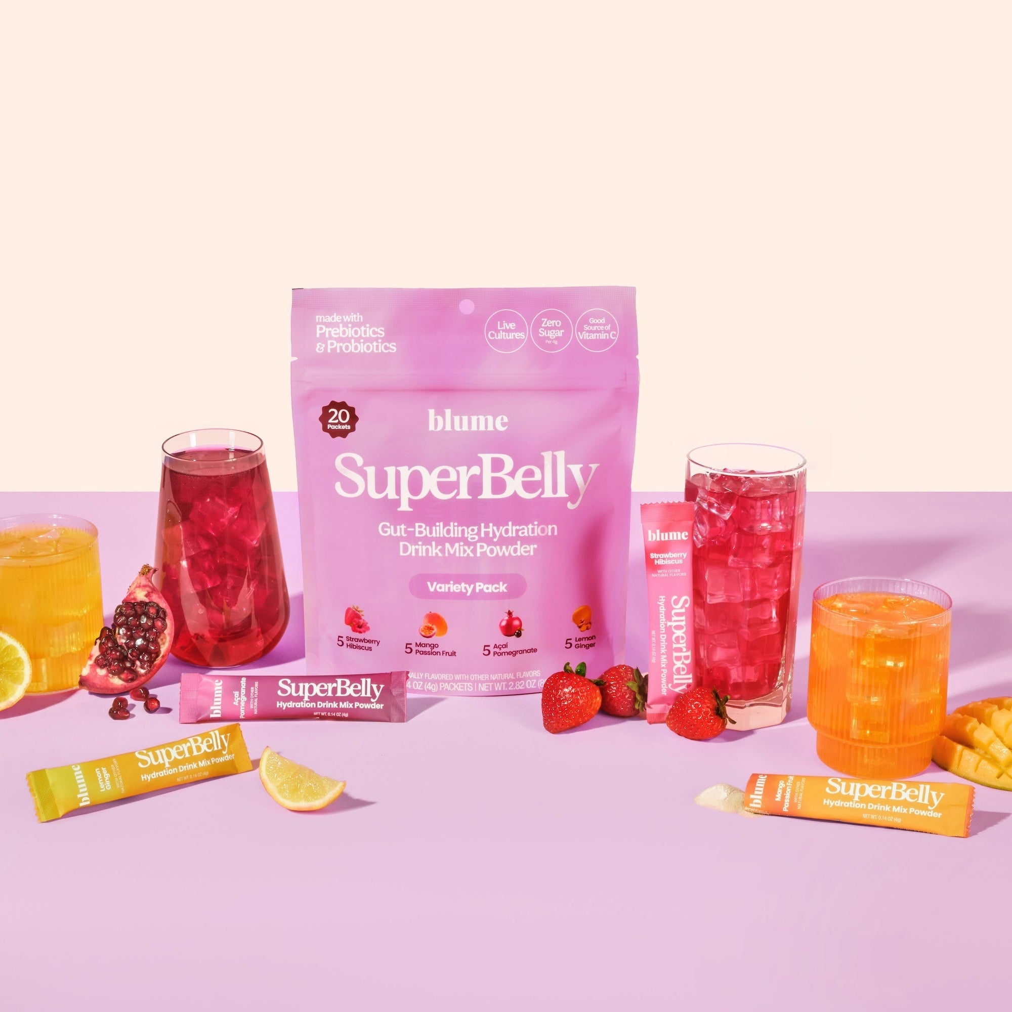 SuperBelly Gut-Building Hydration Drink Mix - Variety Pack