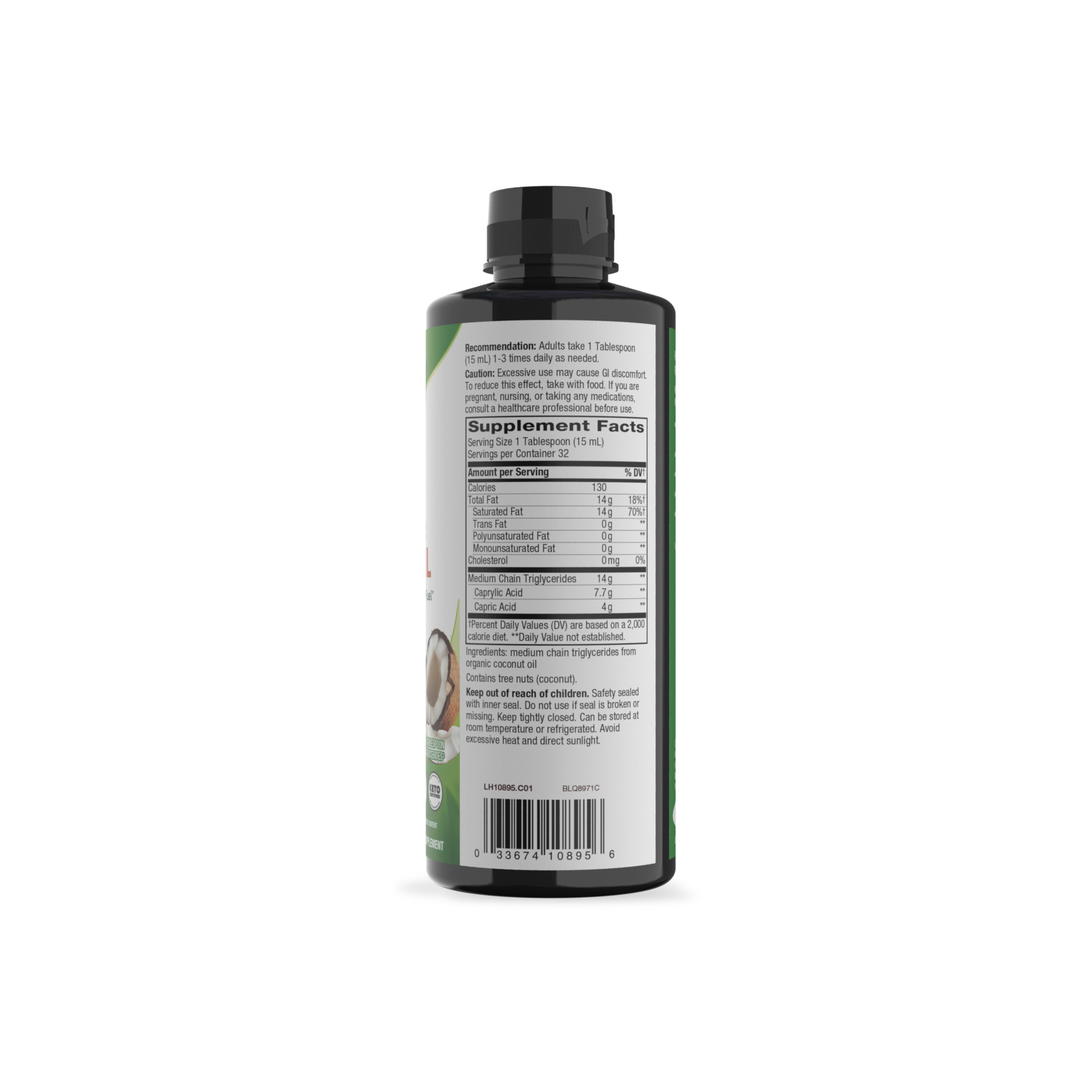 100% Organic MCT Oil - For Brain & Body Fuel