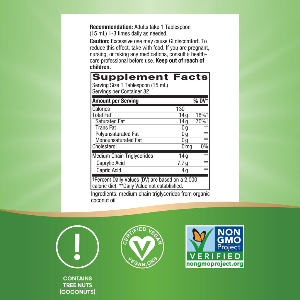 100% Organic MCT Oil - For Brain & Body Fuel