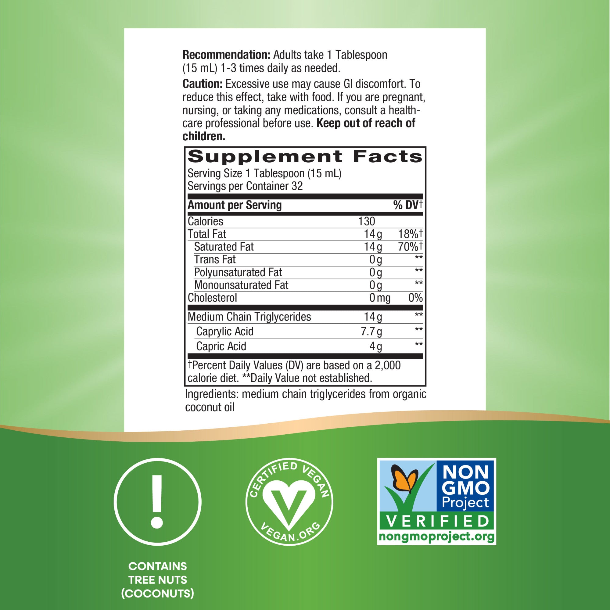 100% Organic MCT Oil - For Brain & Body Fuel