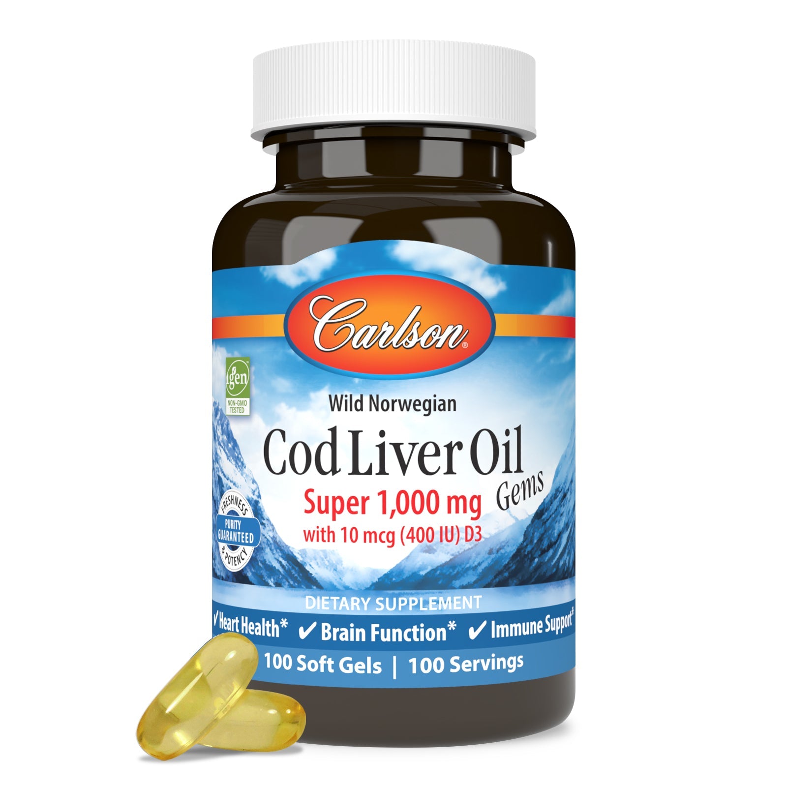 Cod Liver Oil Gems - 1,000 mg