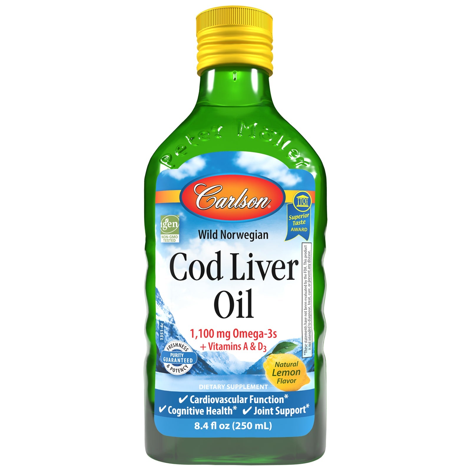 Cod Liver Oil - 1,100 mg Omega-3s + Vitamins A & D3, 250 mL