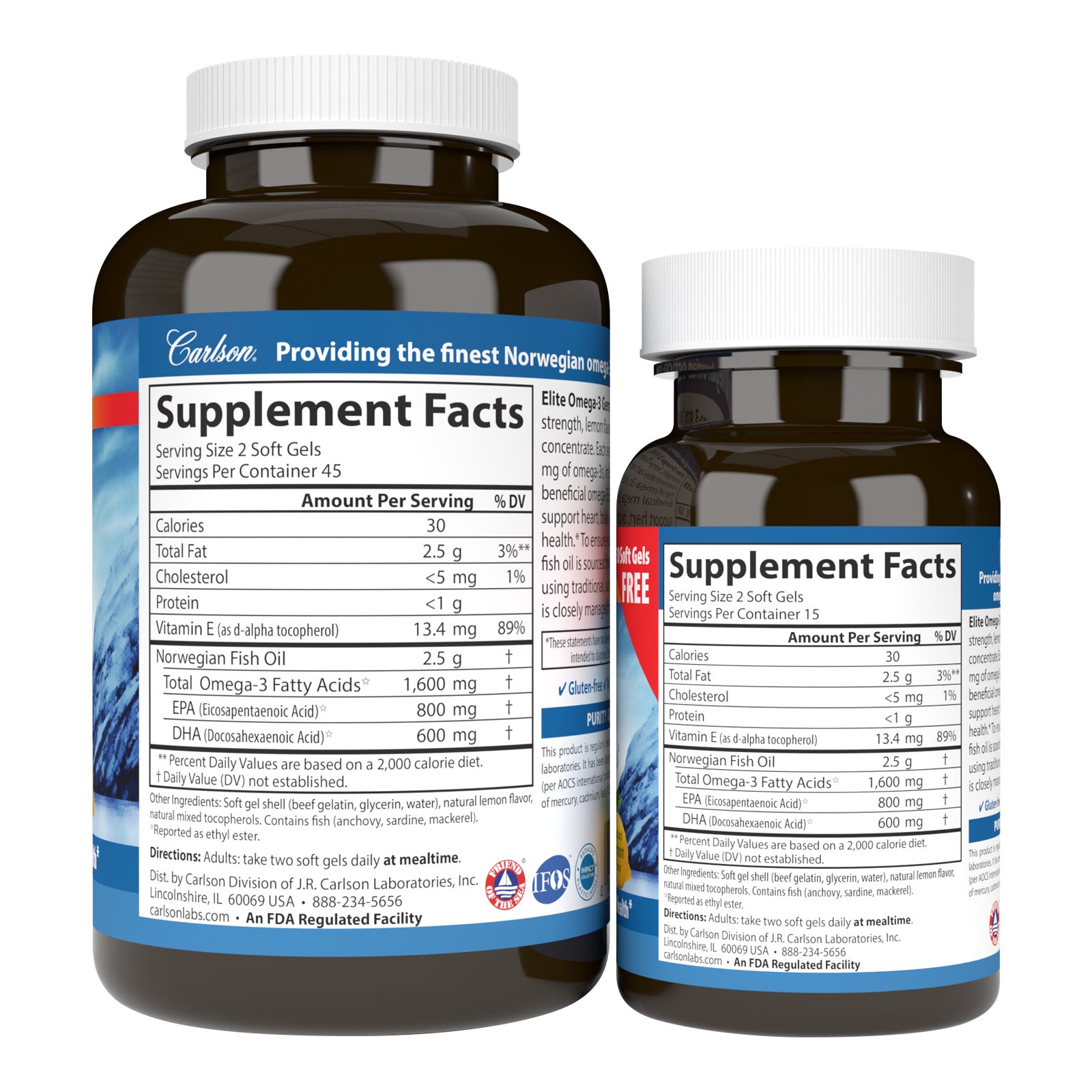 Elite Omega 3 Gems - 1,600 mg Omega-3s