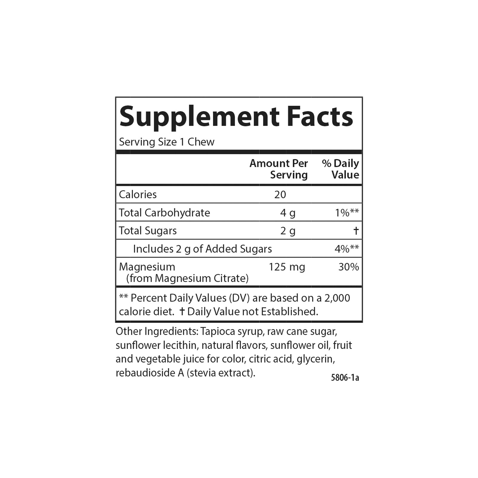 Magnesium Soft Chews - 125 mg
