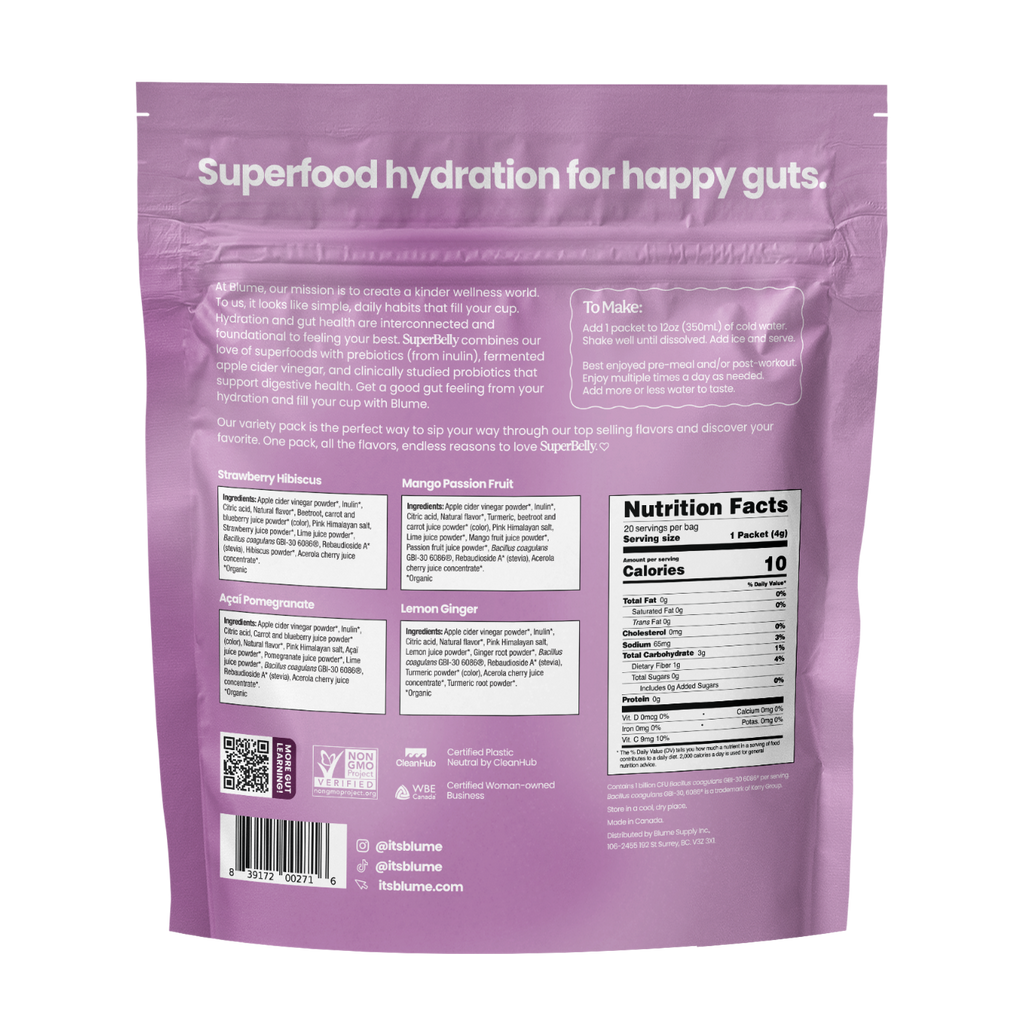 SuperBelly Gut-Building Hydration Drink Mix - Variety Pack