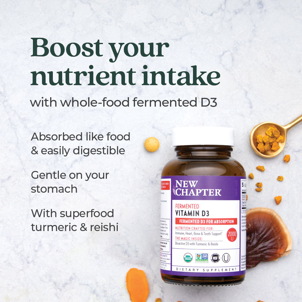 Fermented Vitamin D3, 2,000 IU for Immune, Heart & Bone Support