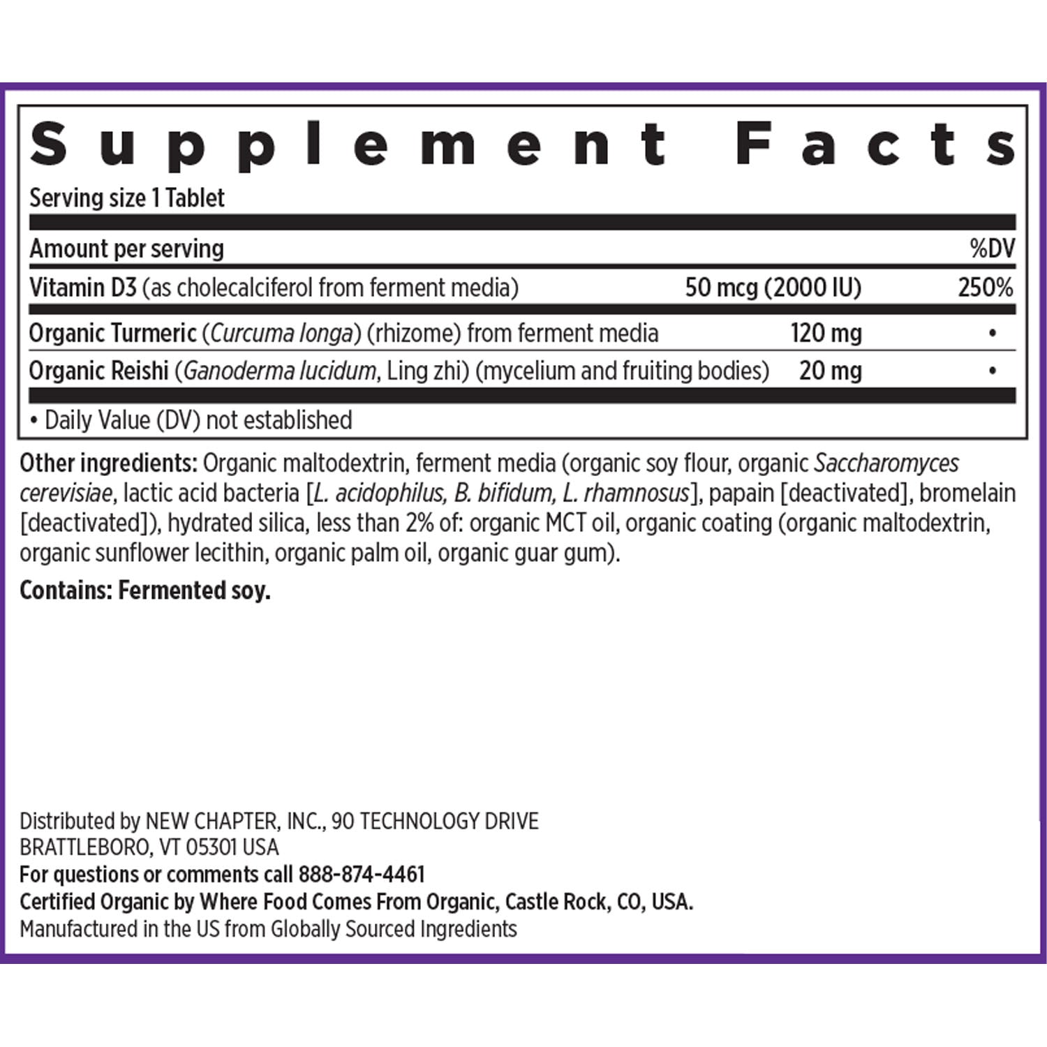 Fermented Vitamin D3, 2,000 IU for Immune, Heart & Bone Support