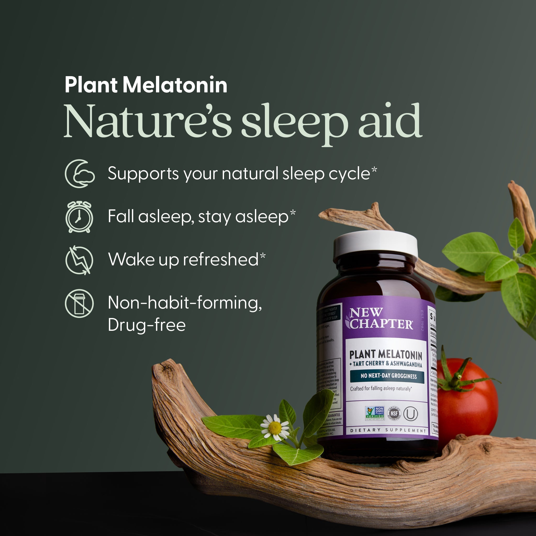 Plant Melatonin + Tart Cherry & Ashwagandha Tablet