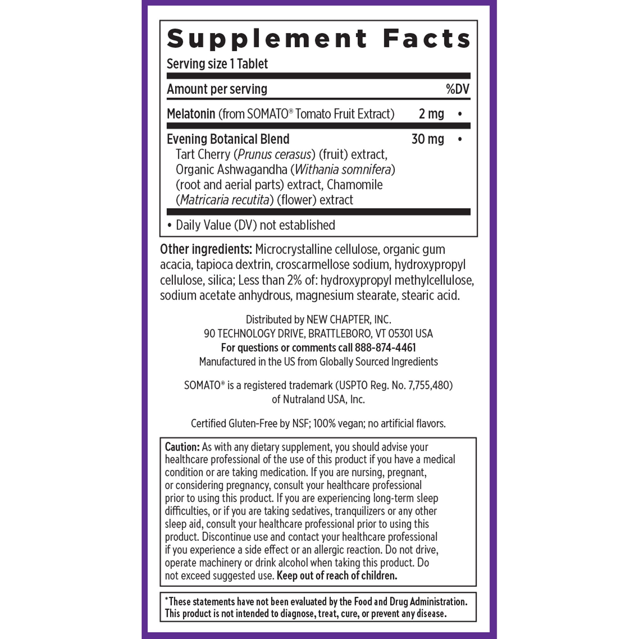 Plant Melatonin + Tart Cherry & Ashwagandha Tablet