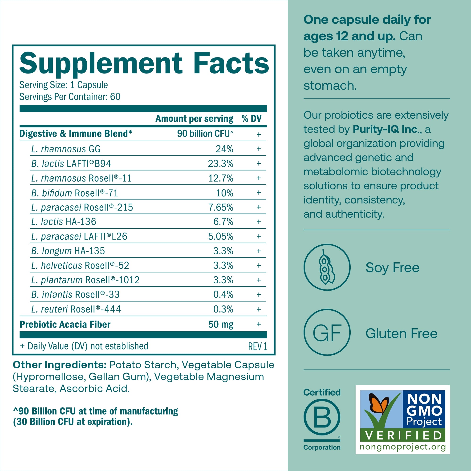 One Daily Probiotic Capsules - For Digestive & Immune Health*