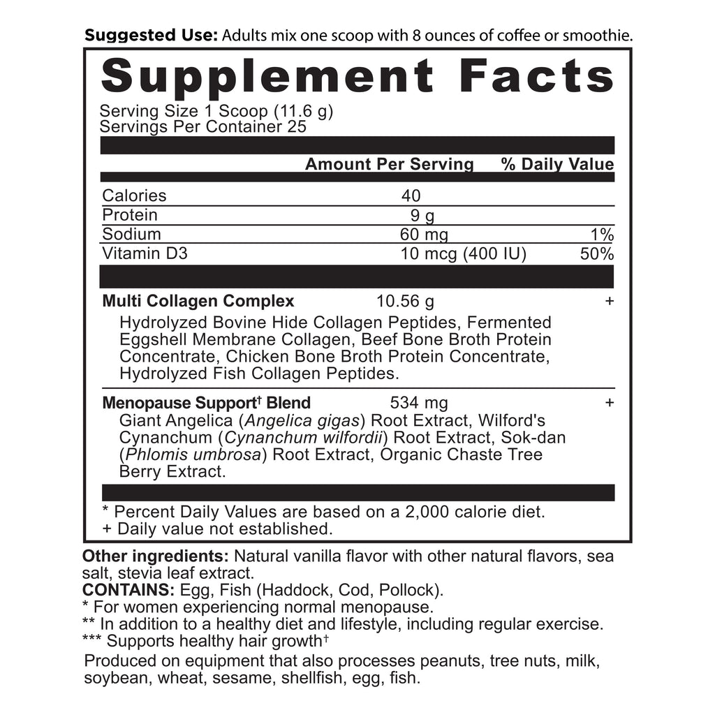 Menopause Support + Collagen Vanilla Powder
