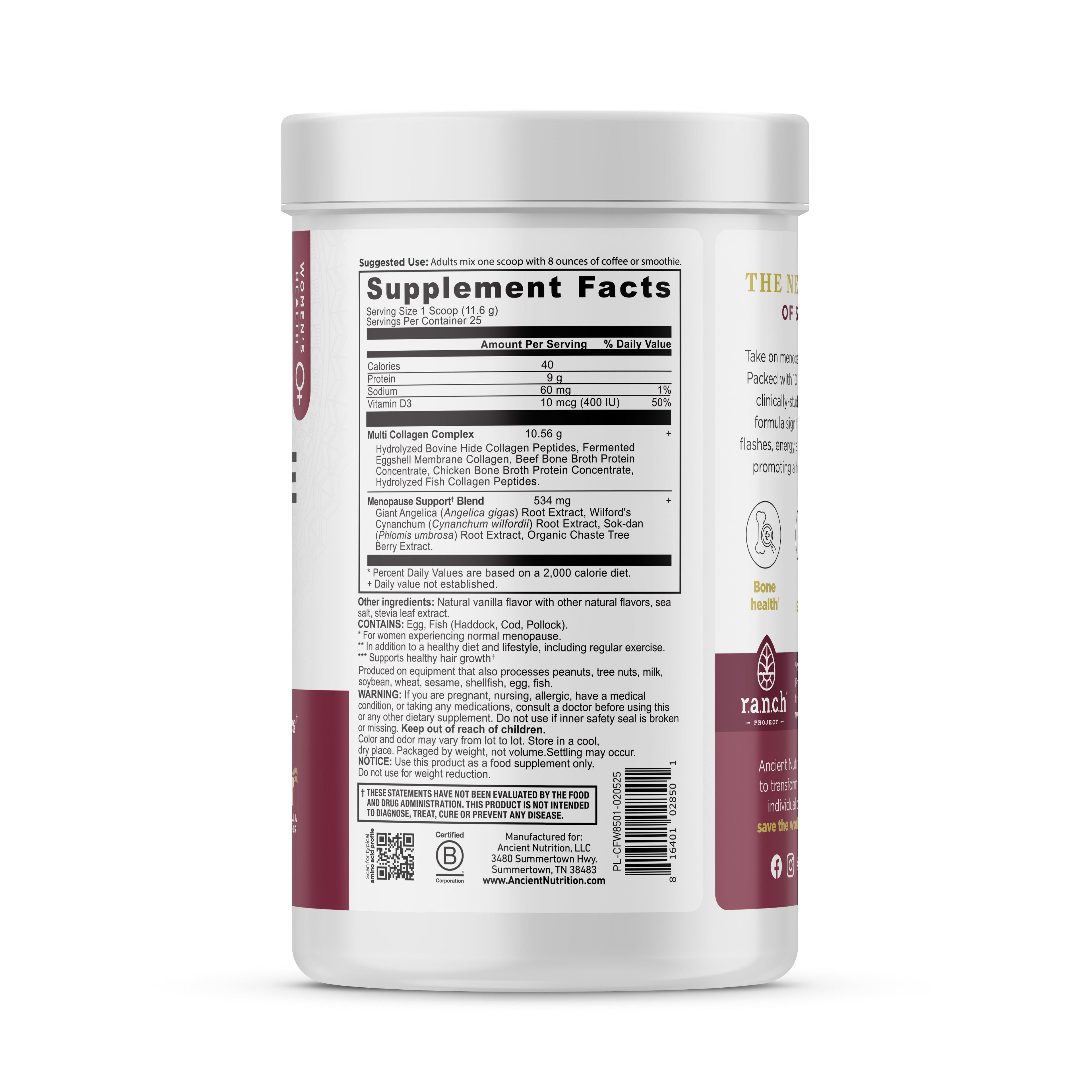 Menopause Support + Collagen Vanilla Powder