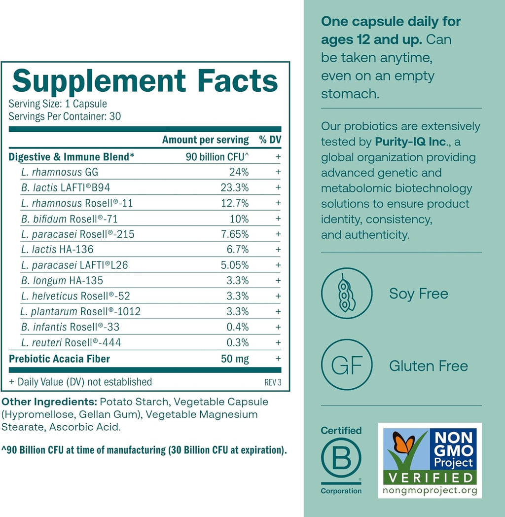 One Daily Probiotic Capsules - For Digestive & Immune Health*