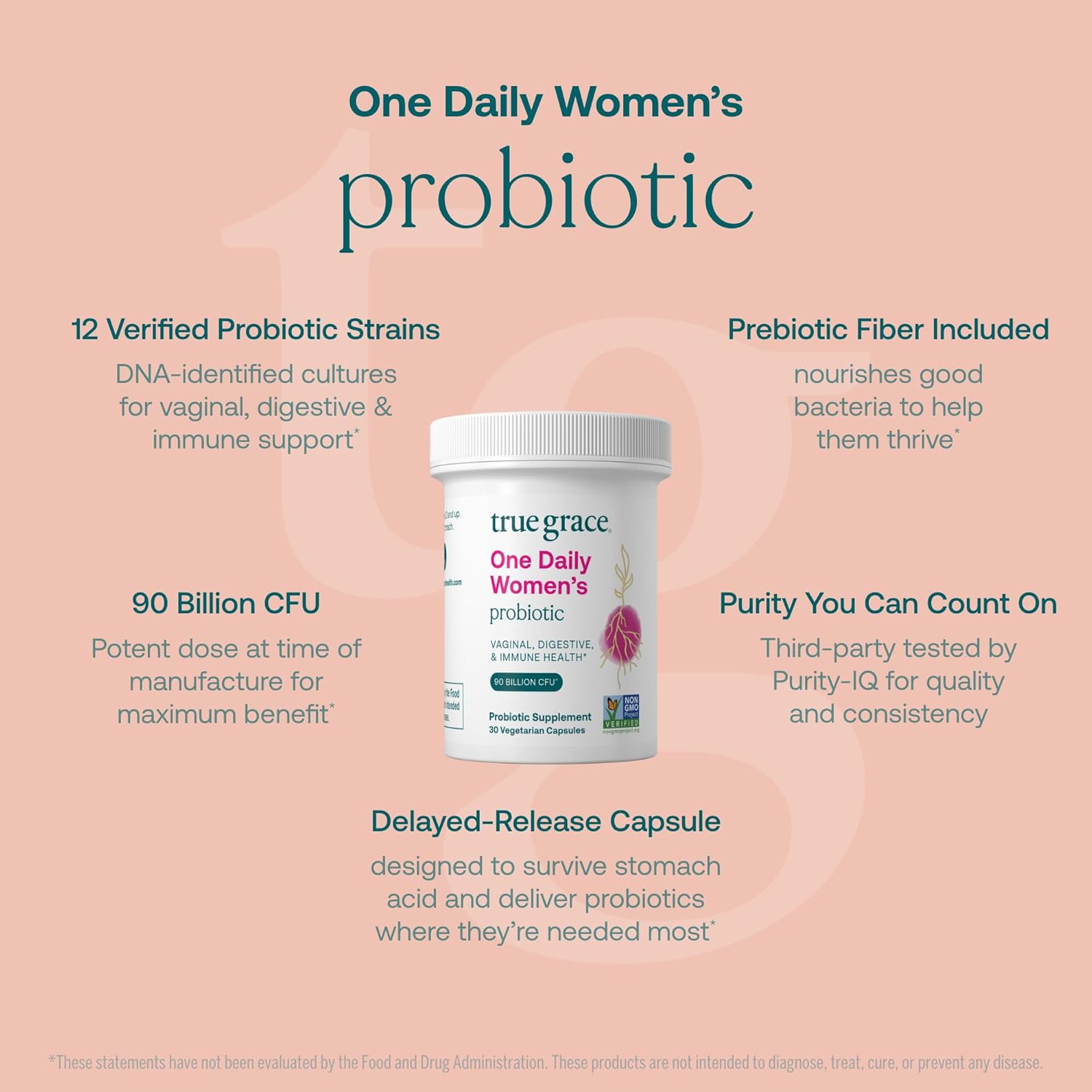 One Daily Women's Probiotic Capsules - Digestive, Vaginal & Immune Health*