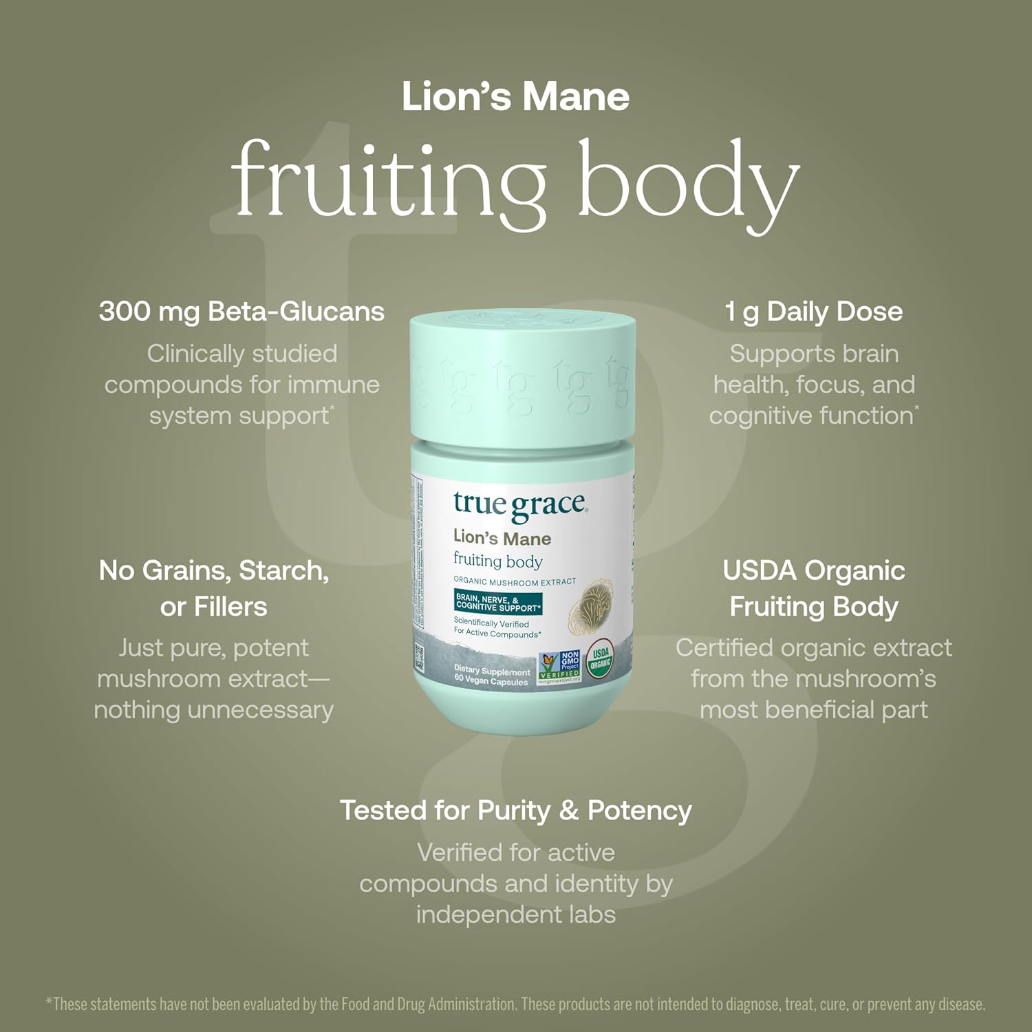 Lion's Mane Capsules - Brain, Nerve & Cognitive Support*