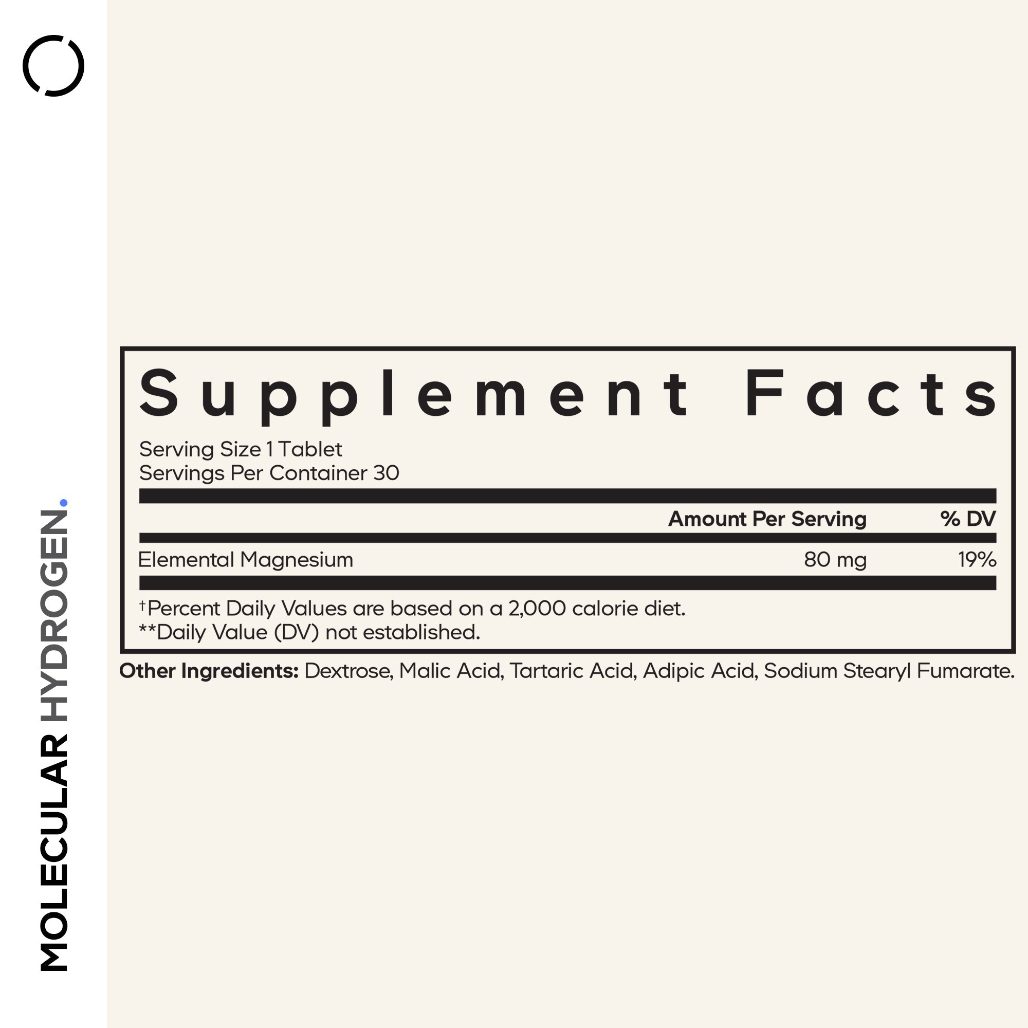 Molecular Hydrogen Tablets, Unflavored