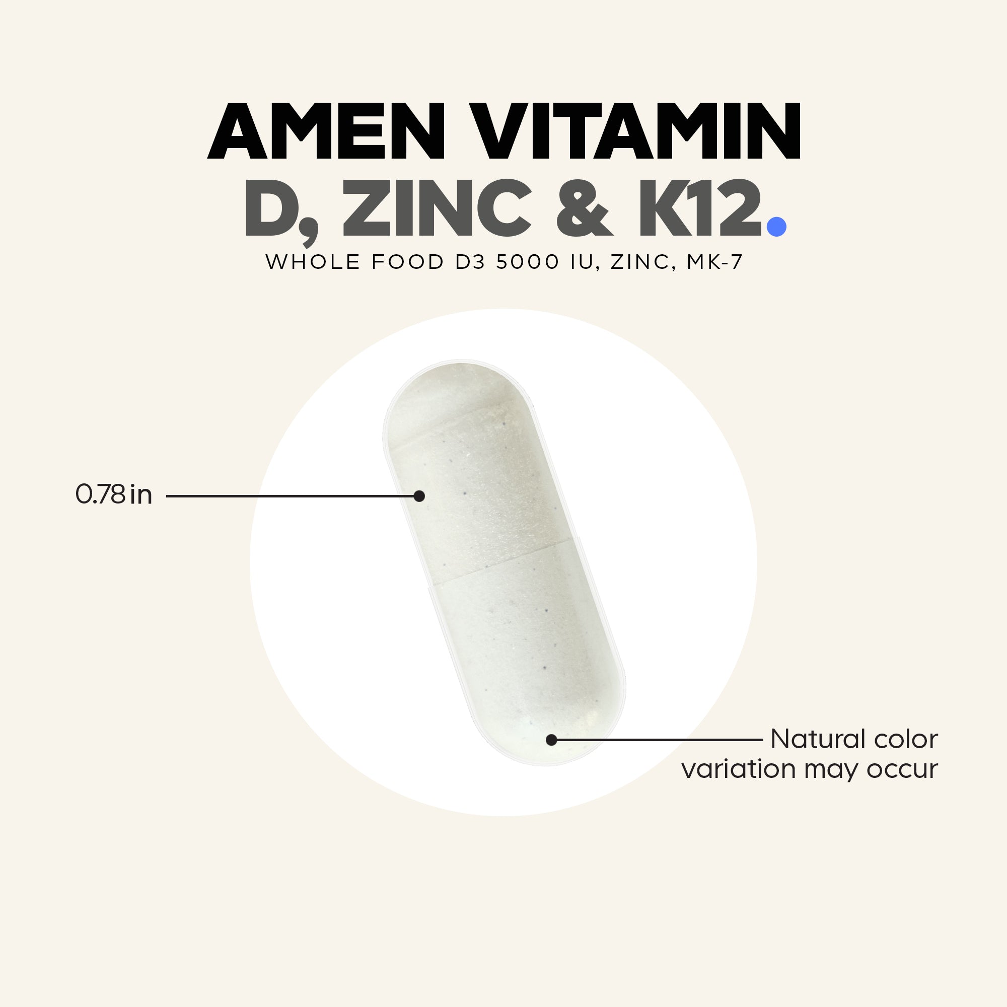 Amen Vitamin D, K2 & Zinc Capsules