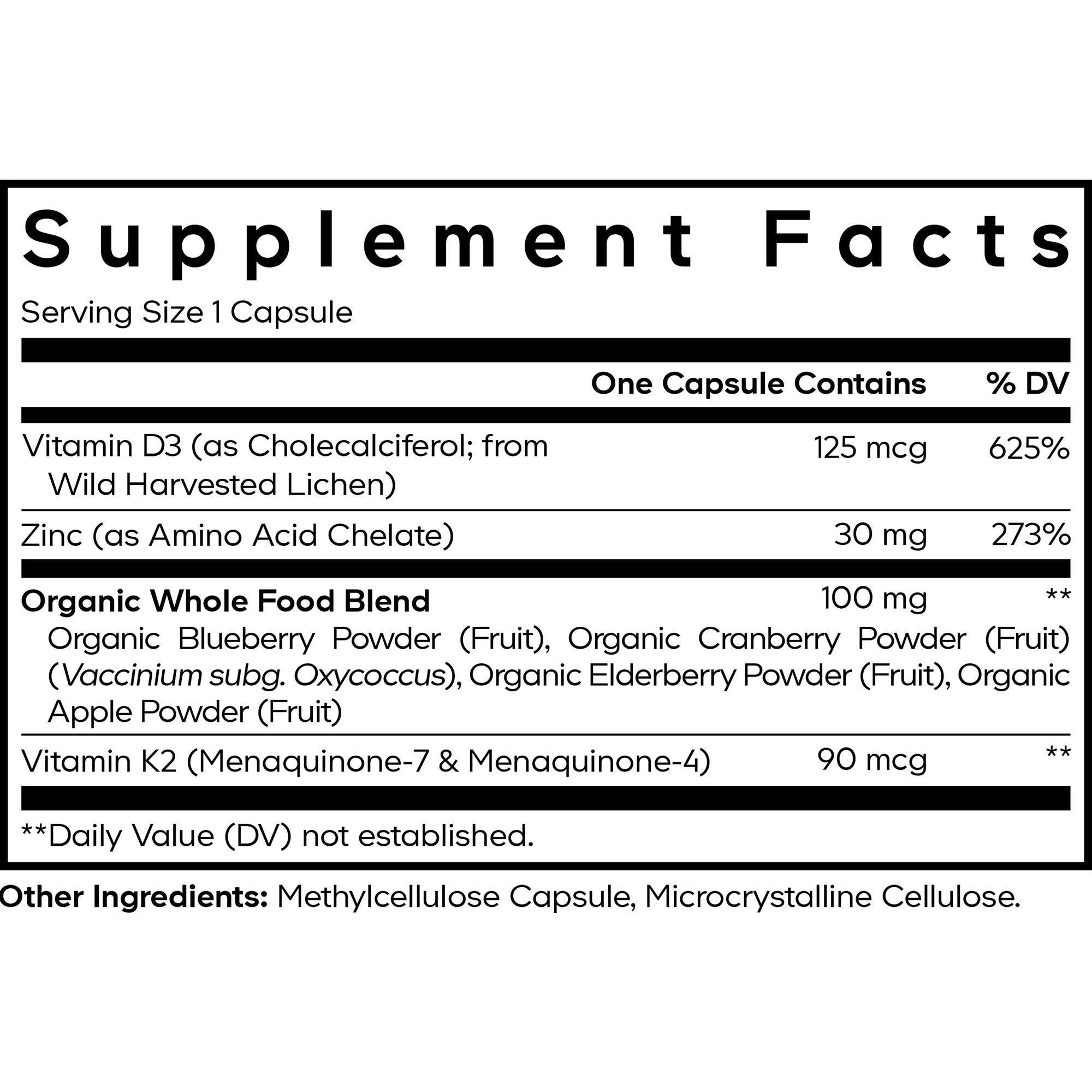 Amen Vitamin D, K2 & Zinc Capsules