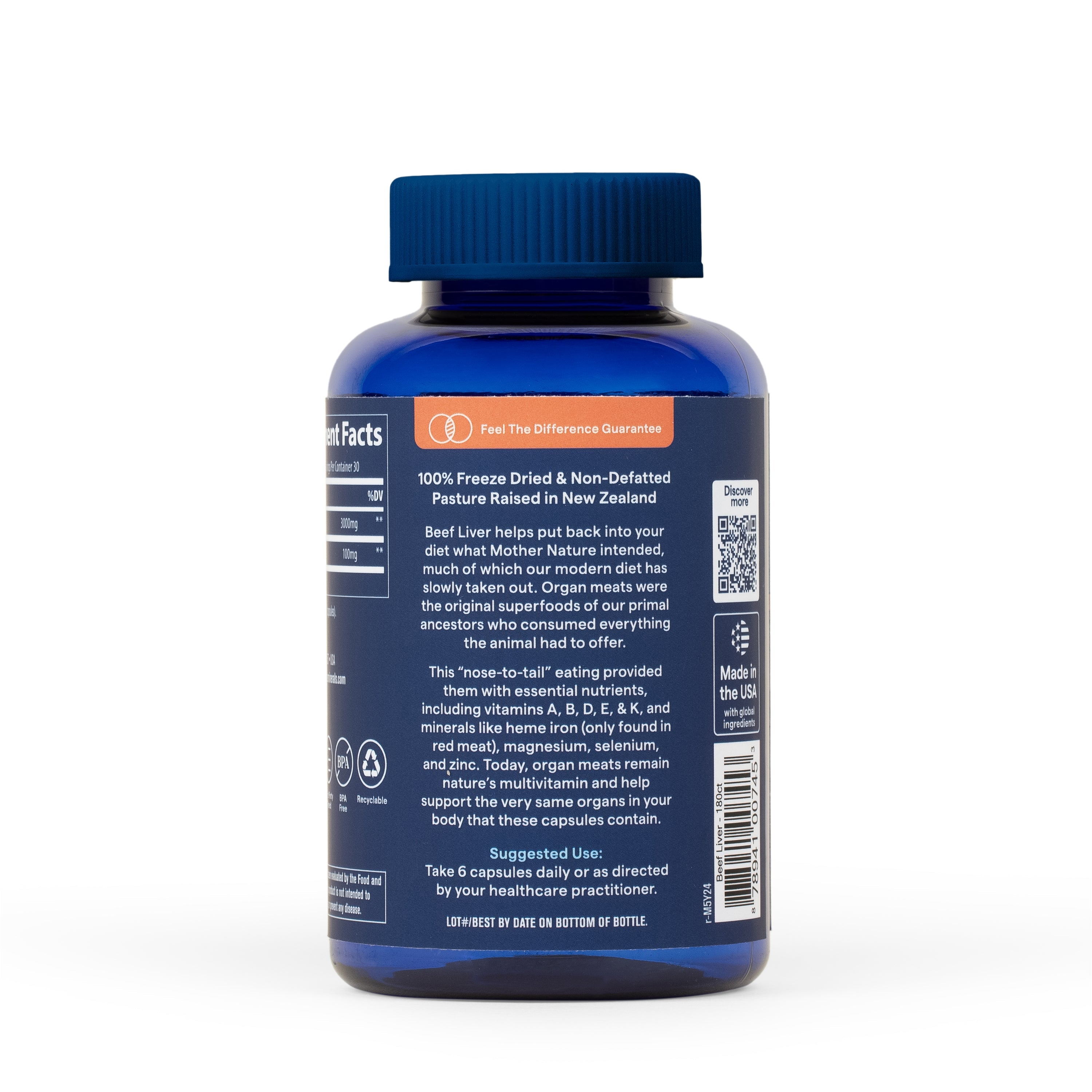 Beef Liver Capsules, 500 mg