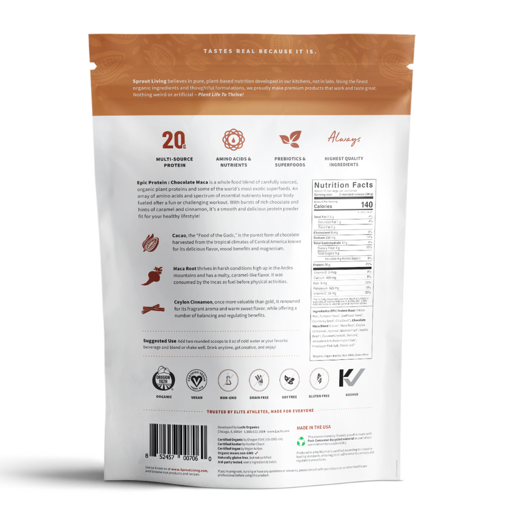 Organic Plant Protein Powder with Superfoods - Vegan, Additive-Free