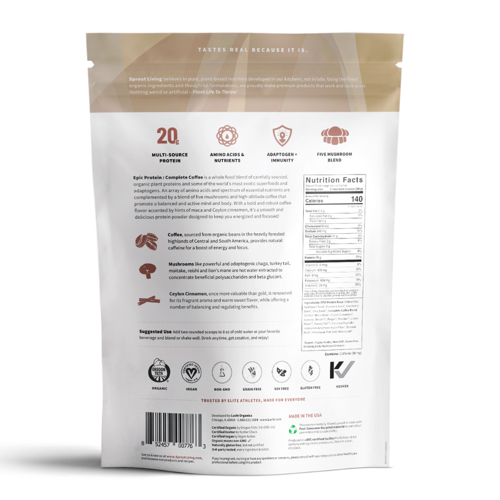 Organic Plant Protein Powder with Superfoods - Vegan, Additive-Free