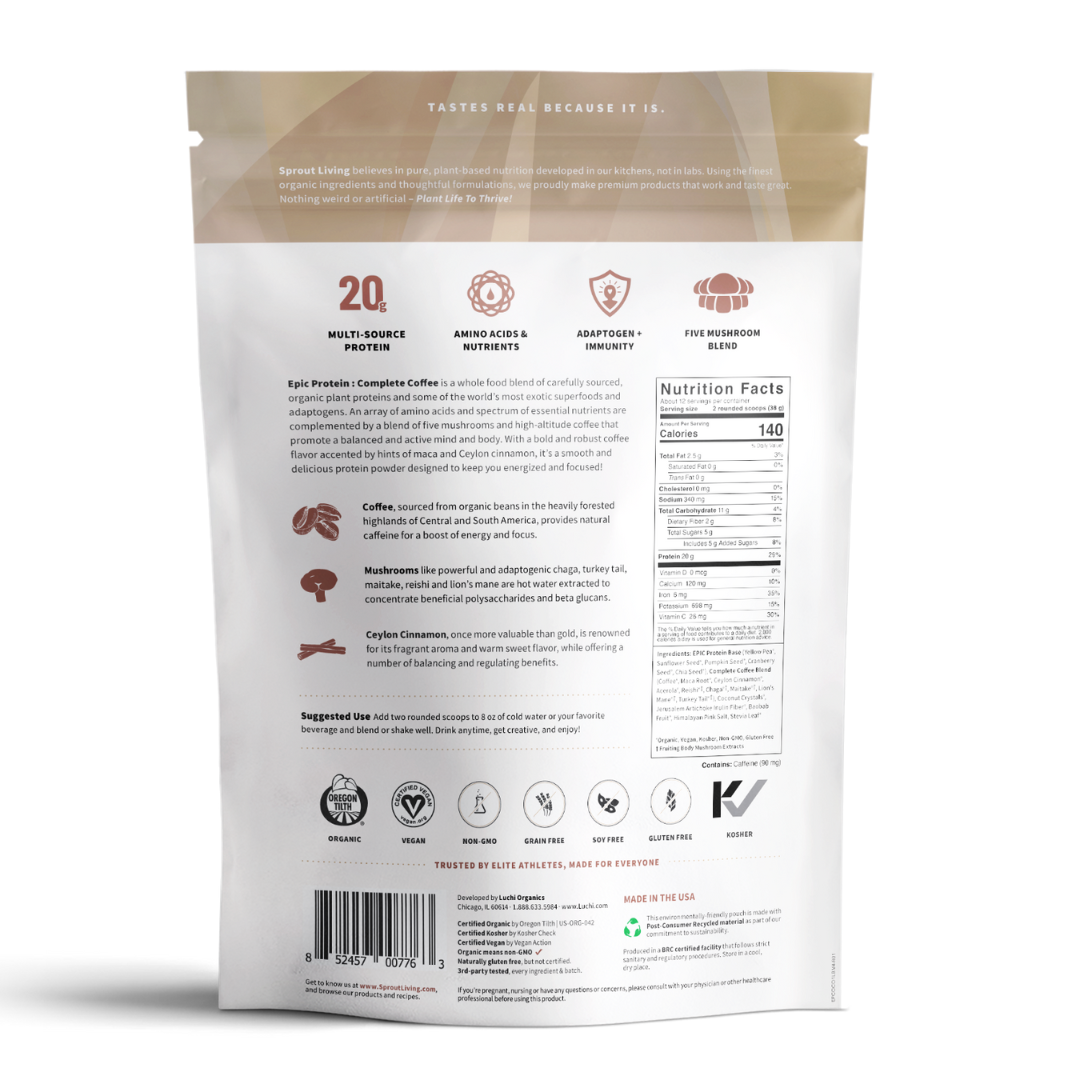 Organic Plant Protein Powder with Superfoods - Vegan, Additive-Free