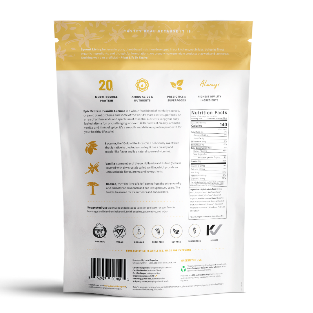 Organic Plant Protein Powder with Superfoods - Vegan, Additive-Free