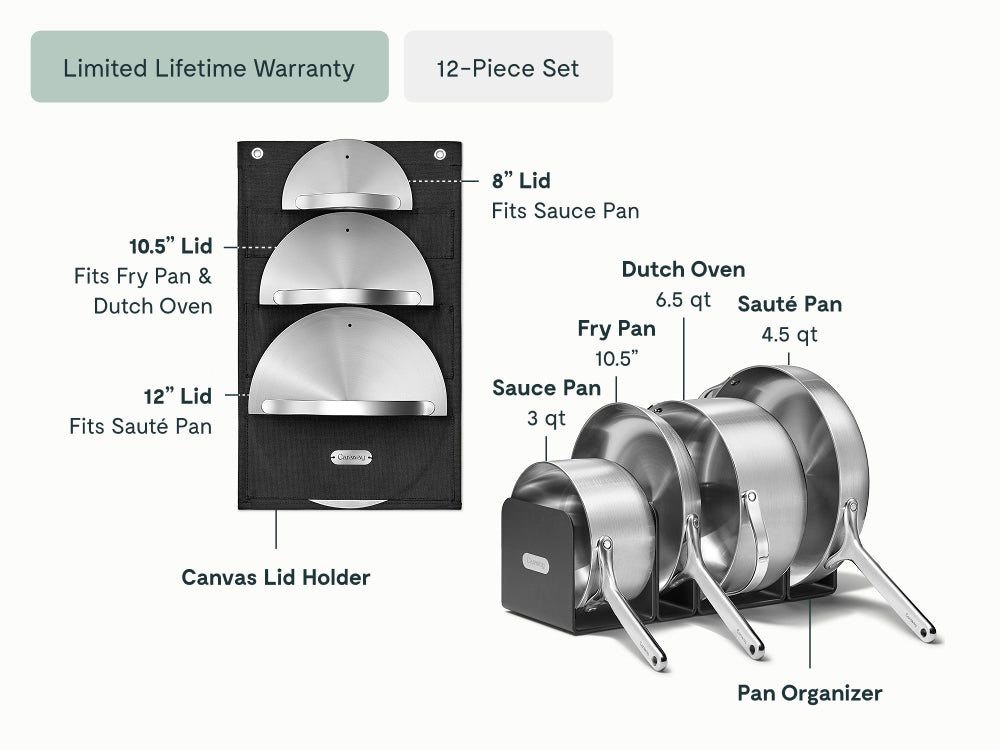 12-Piece Stainless Steel Cookware Set With Complimentary Storaget