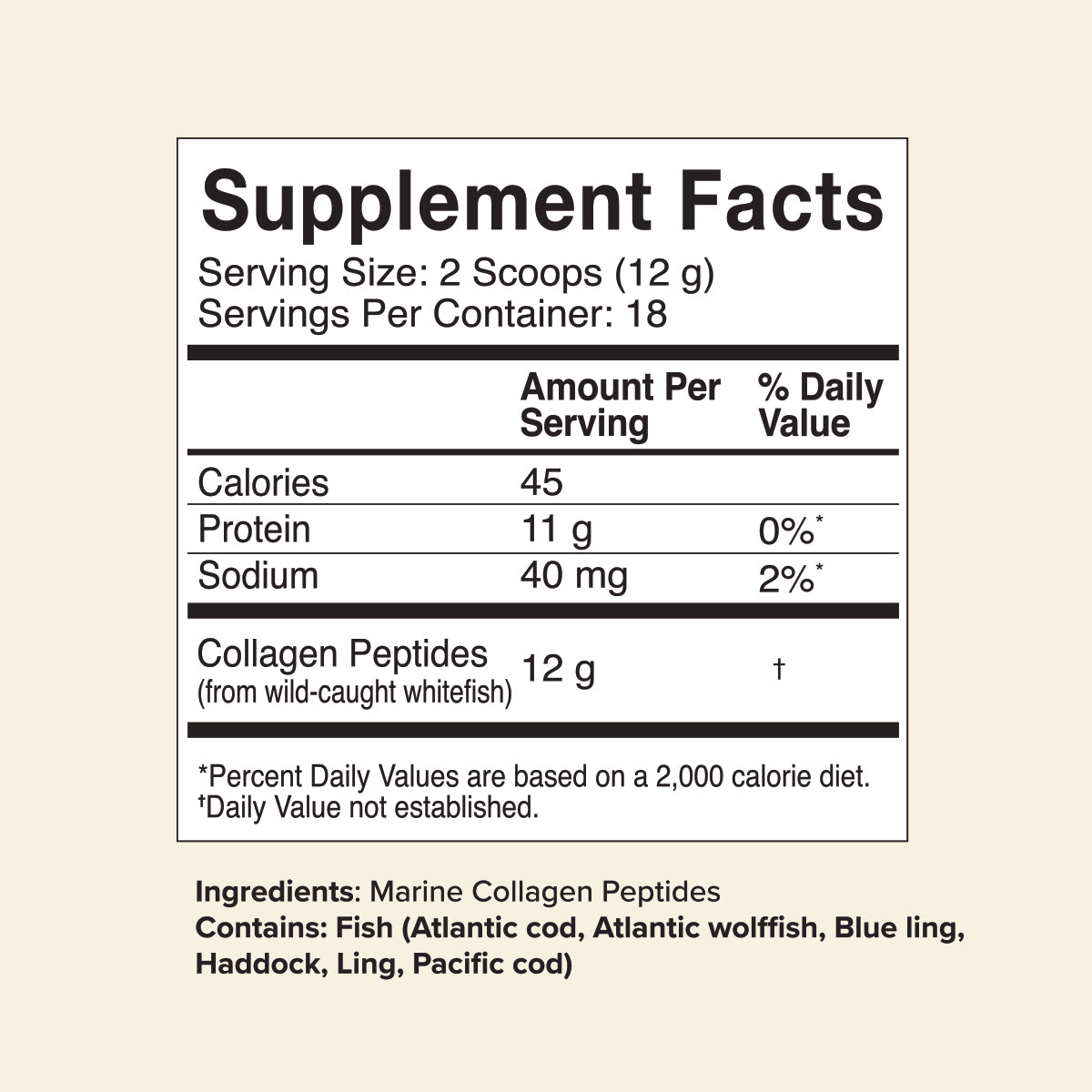 Marine Collagen Peptides Powder, Unflavored