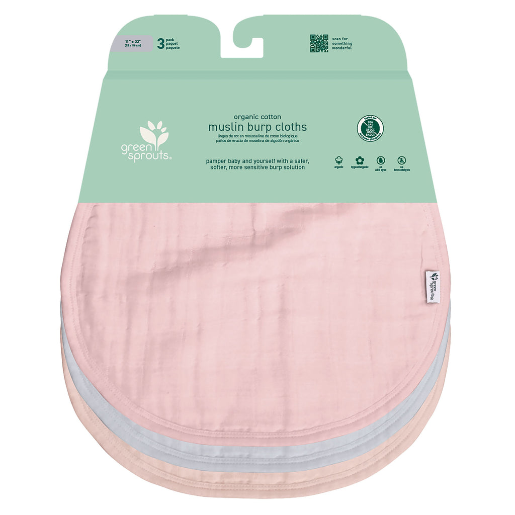 100% Certified Organic Cotton Muslin Burp Cloths