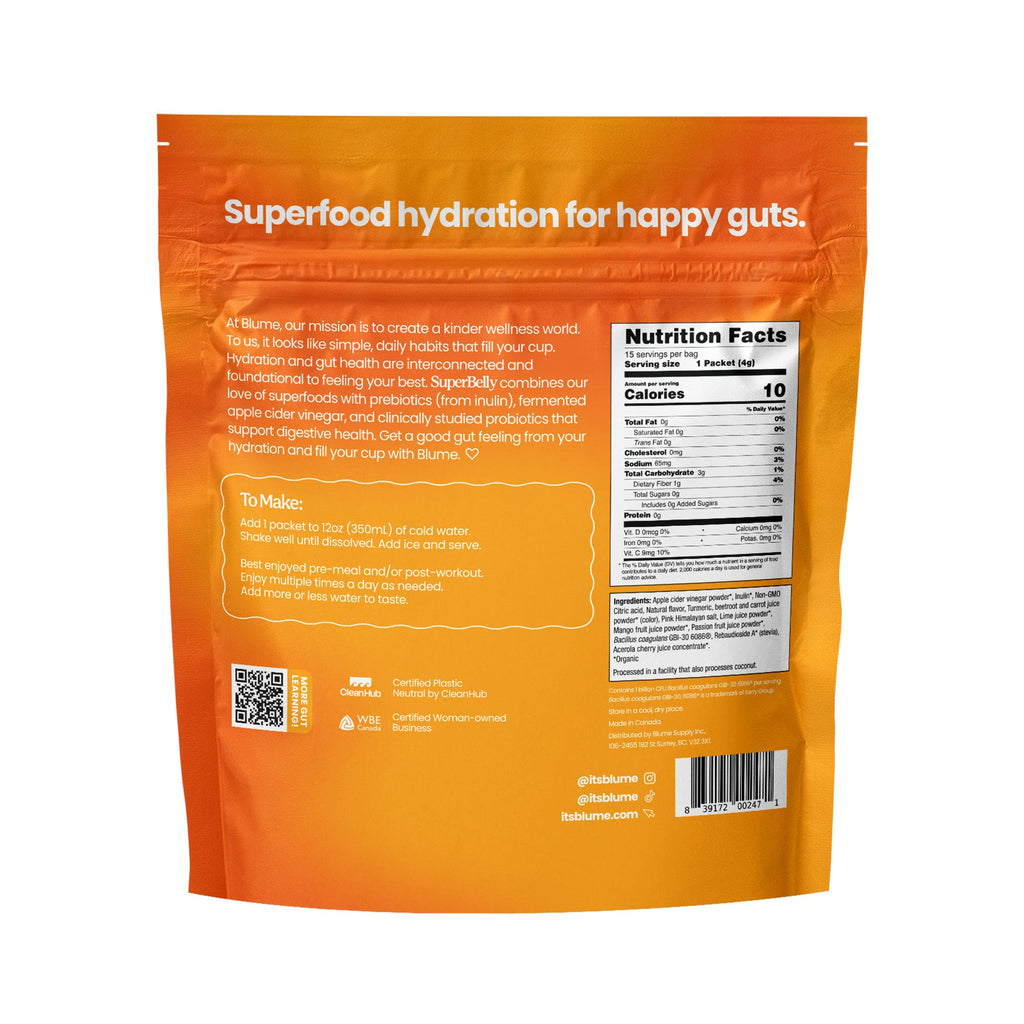 SuperBelly Gut-Building Hydration Drink Mix Powder Packets