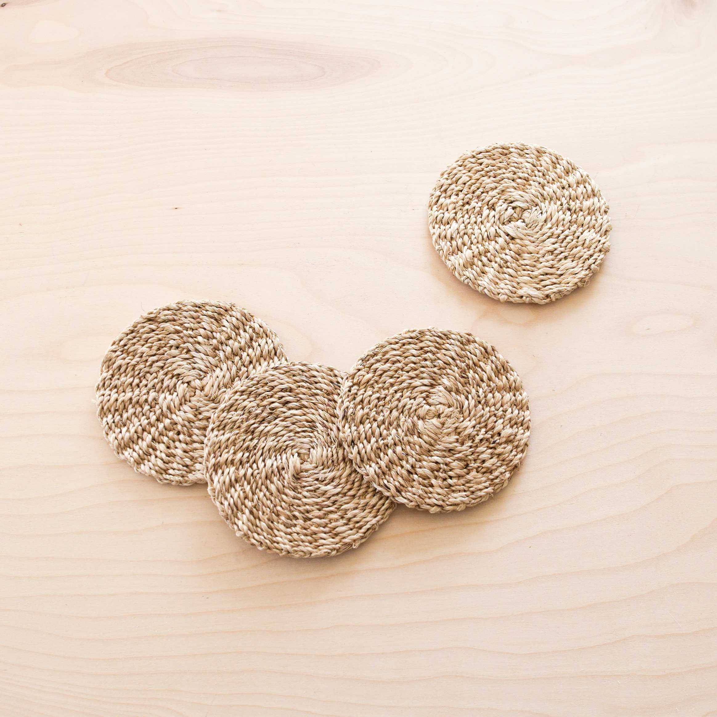 Abaca Coasters, set of 4
