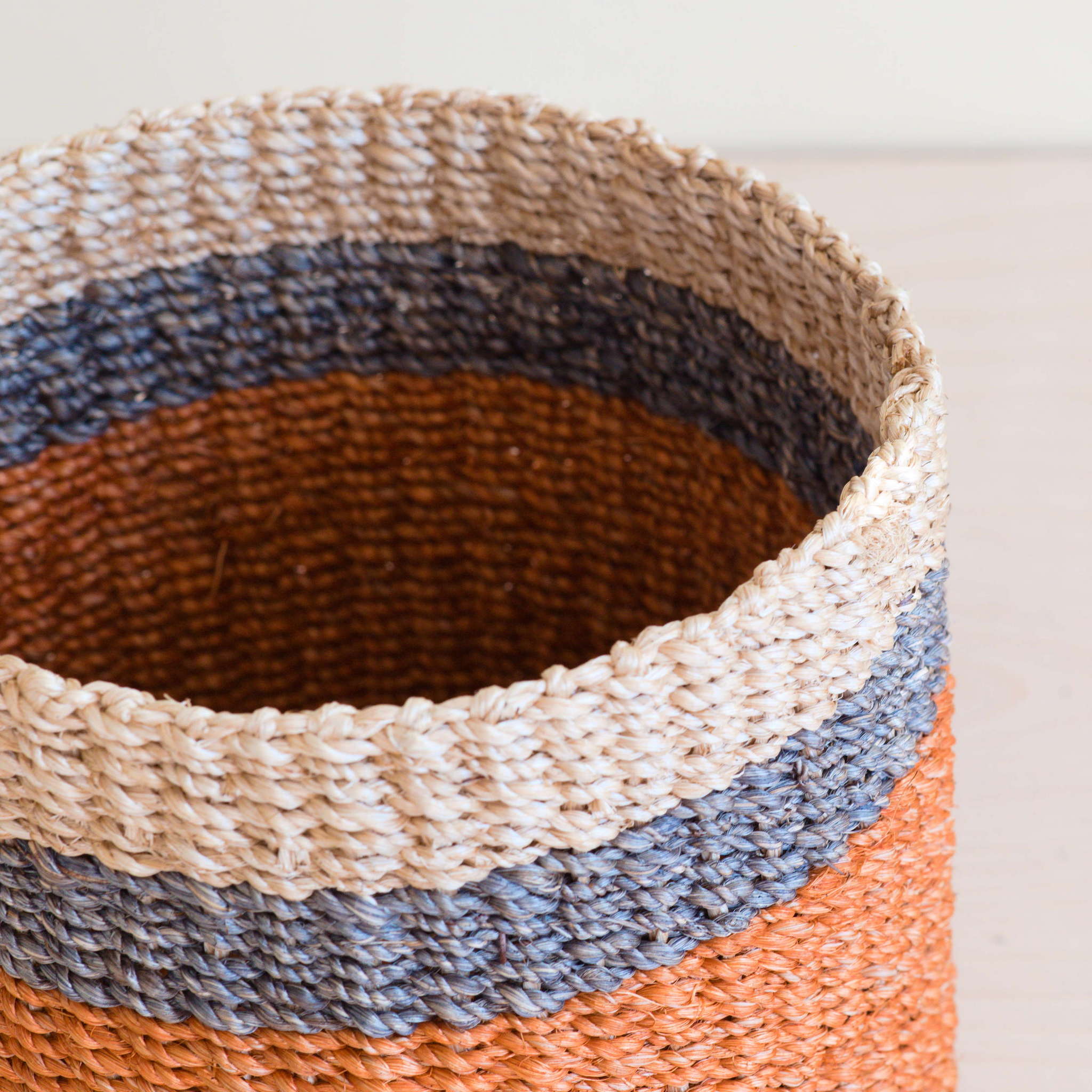 Abaca Cylinder Tabletop Basket