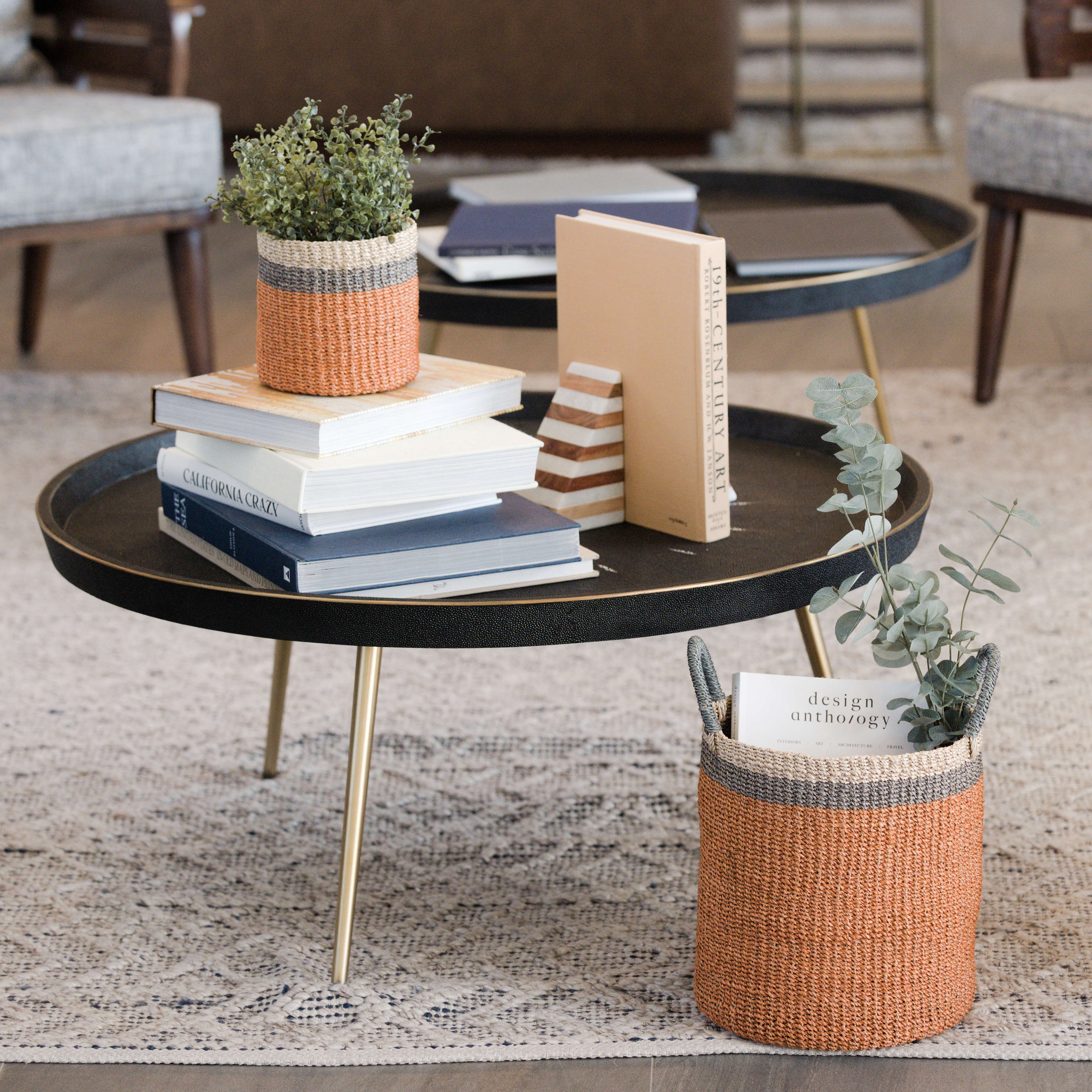Abaca Cylinder Tabletop Basket