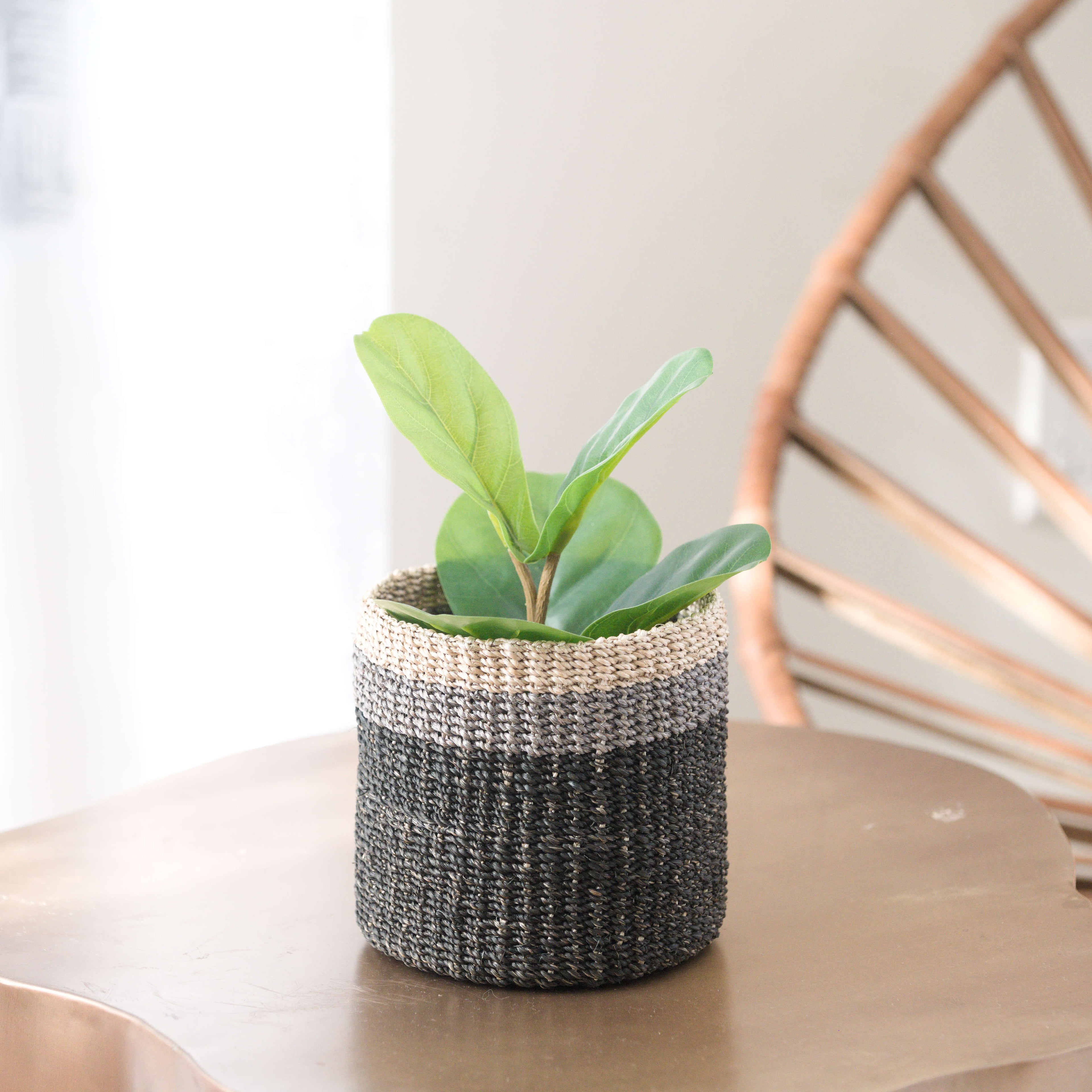Abaca Cylinder Tabletop Basket