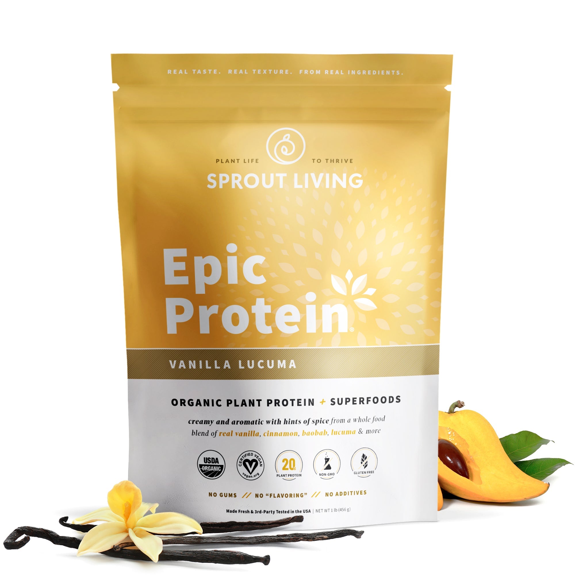 Organic Plant Protein Powder with Superfoods - Vegan, Additive-Free