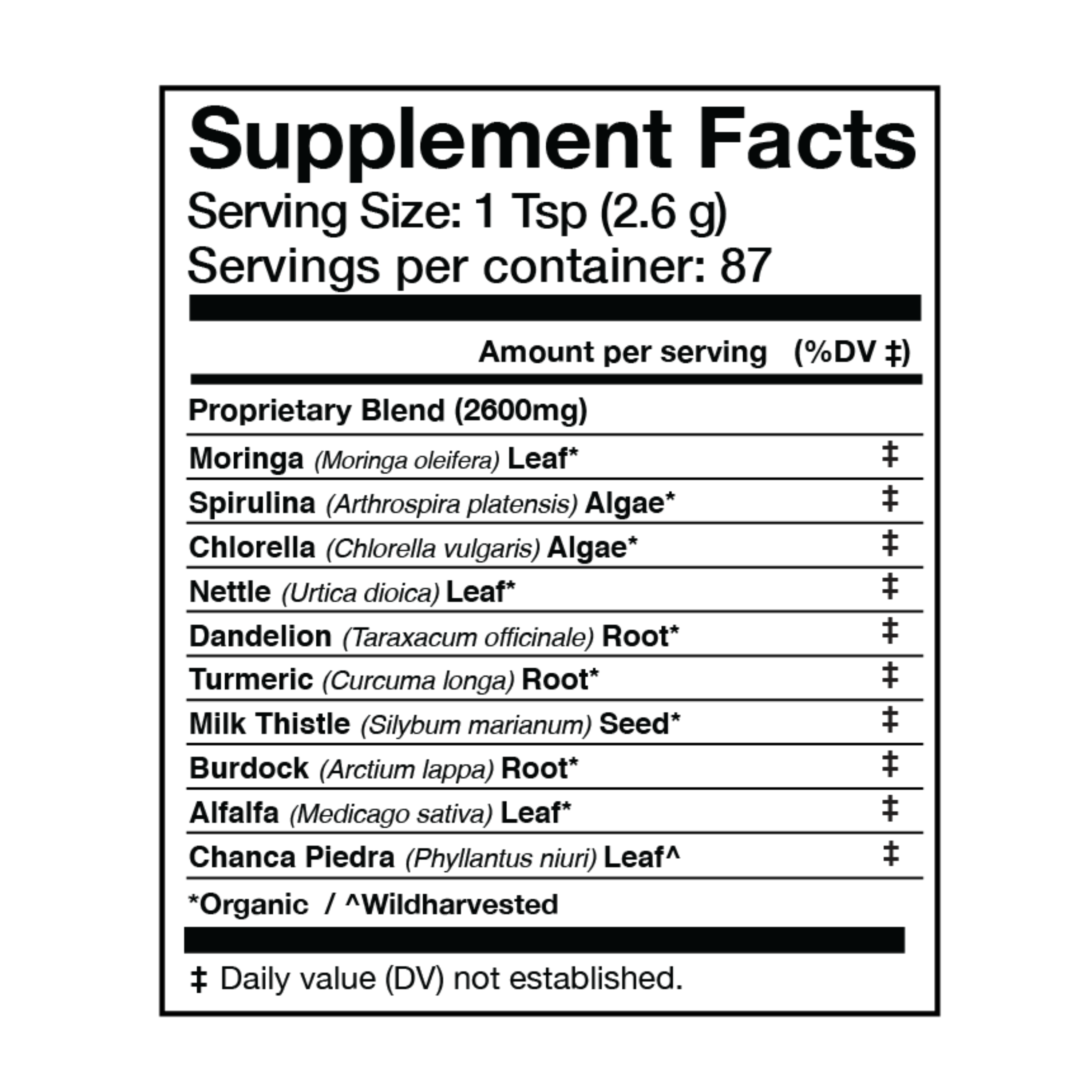LIVER VITALITY Greens, Daily Cleanser