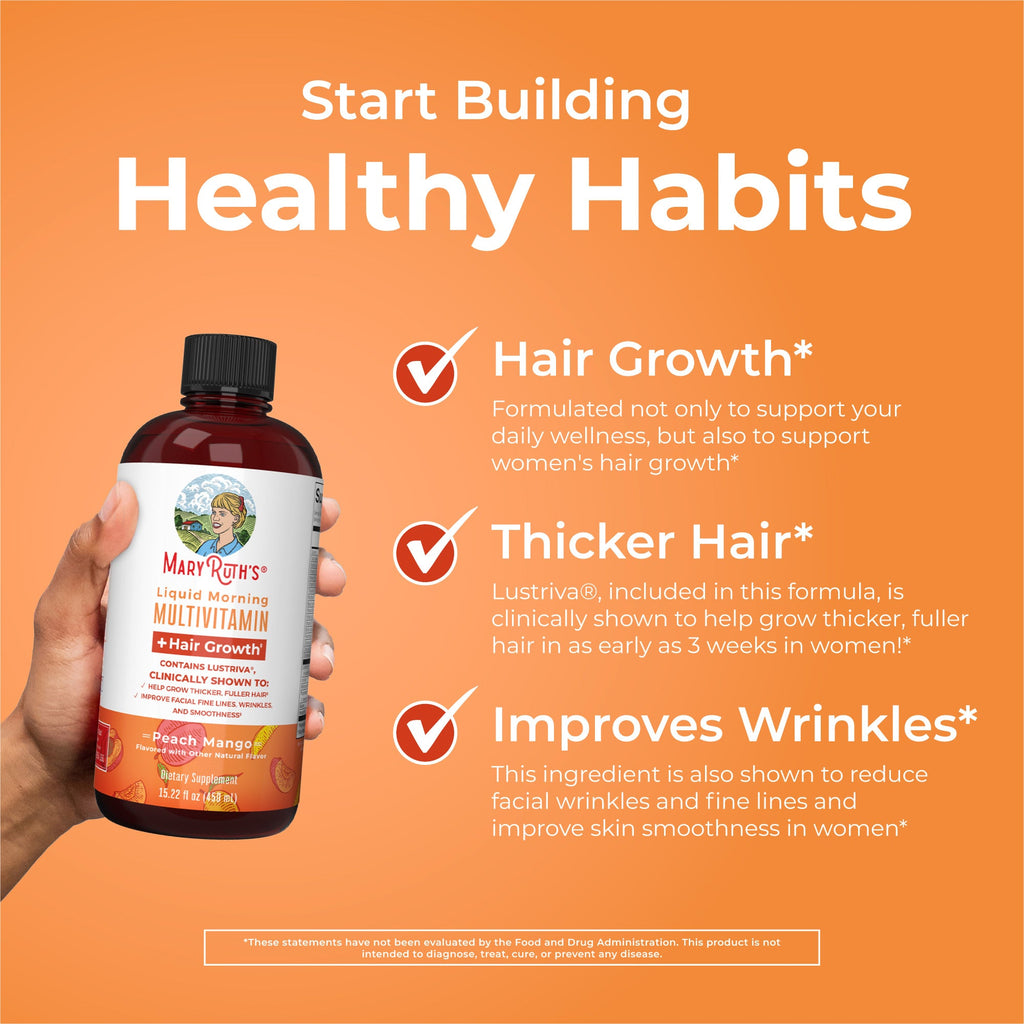Morning Multivitamin +Hair Growth Liquid, 15.22 oz