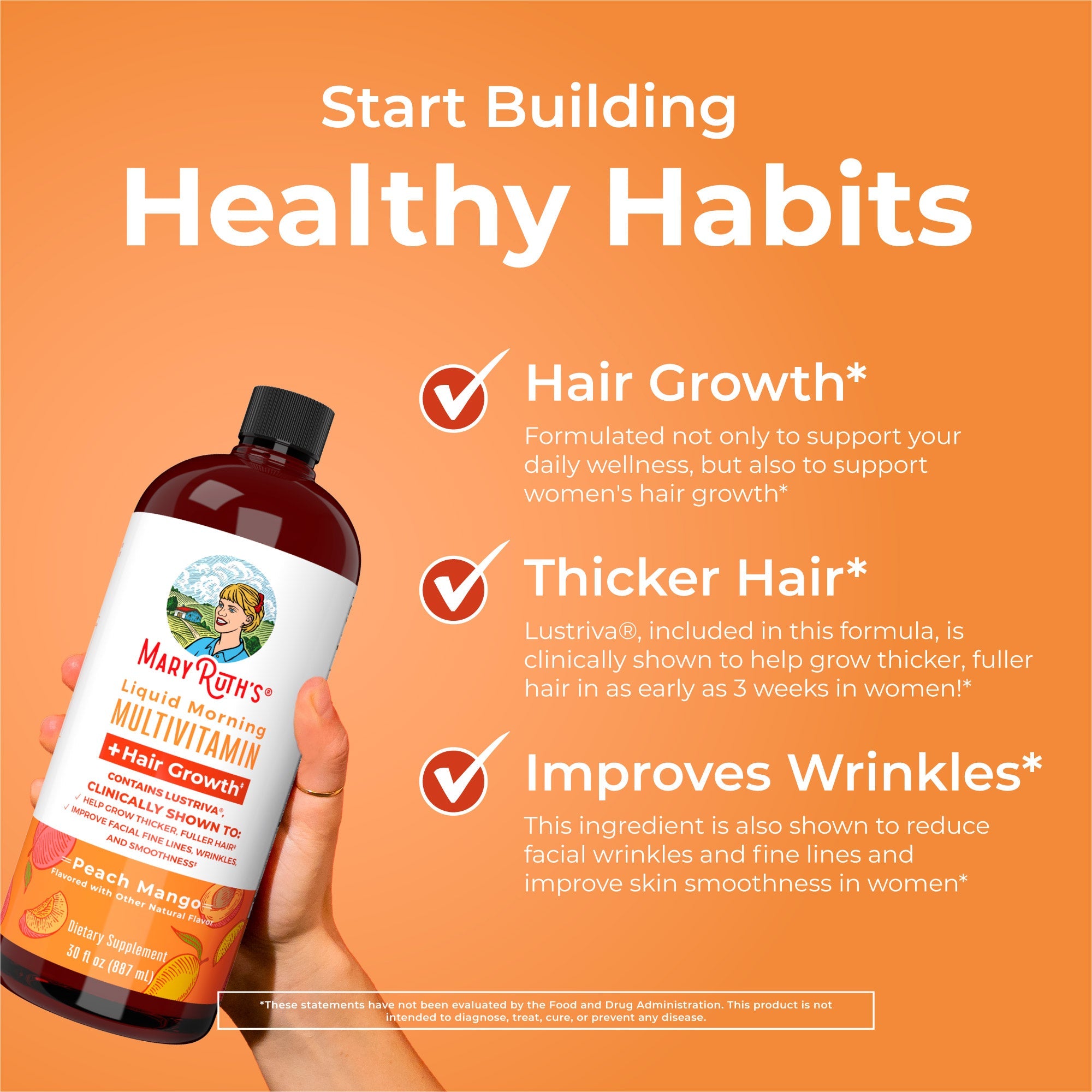 Liquid Morning Multivitamin + Hair Growth, 30 fl oz