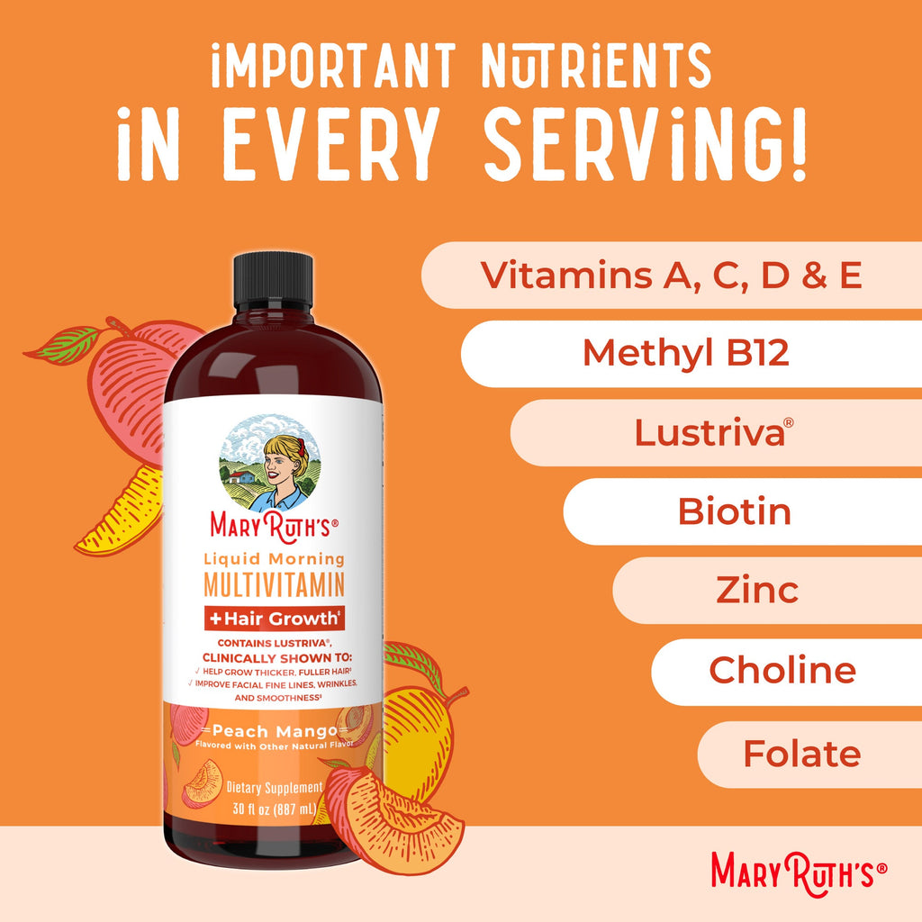 Liquid Morning Multivitamin + Hair Growth, 30 fl oz
