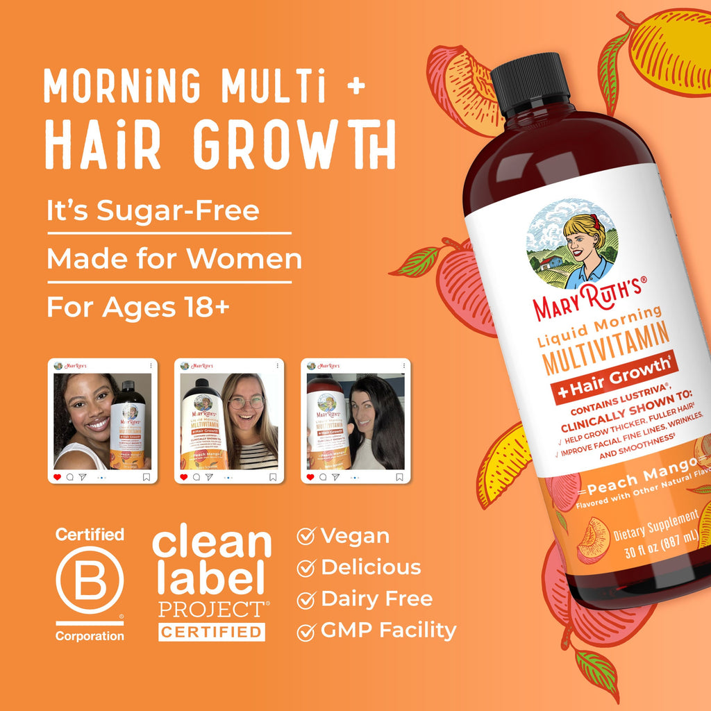 Liquid Morning Multivitamin + Hair Growth, 30 fl oz