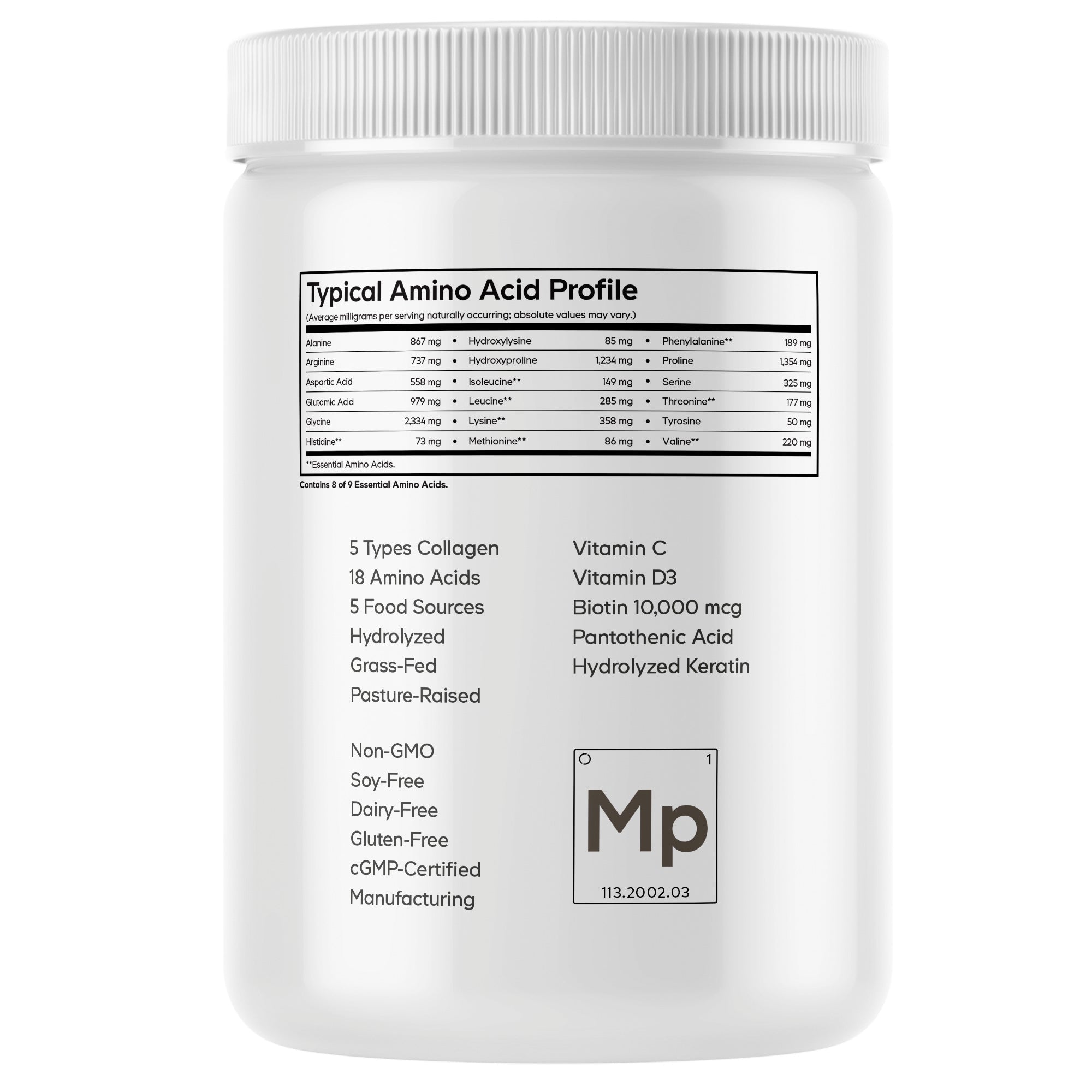 Multi Collagen Protein Powder Platinum - For Skin, Nail, Hair & Joint Support