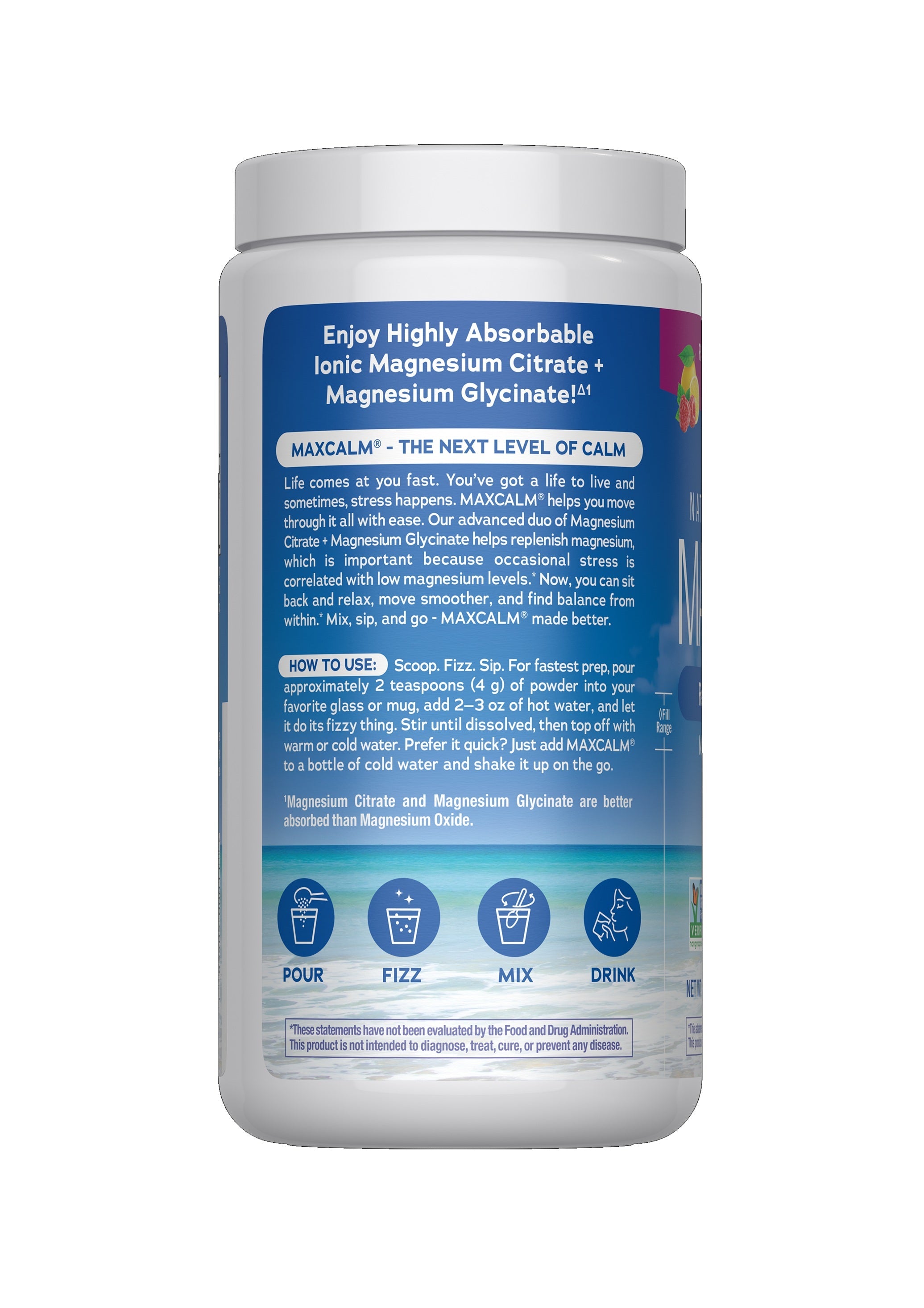 MAXCALM Powder Raspberry-Lemon