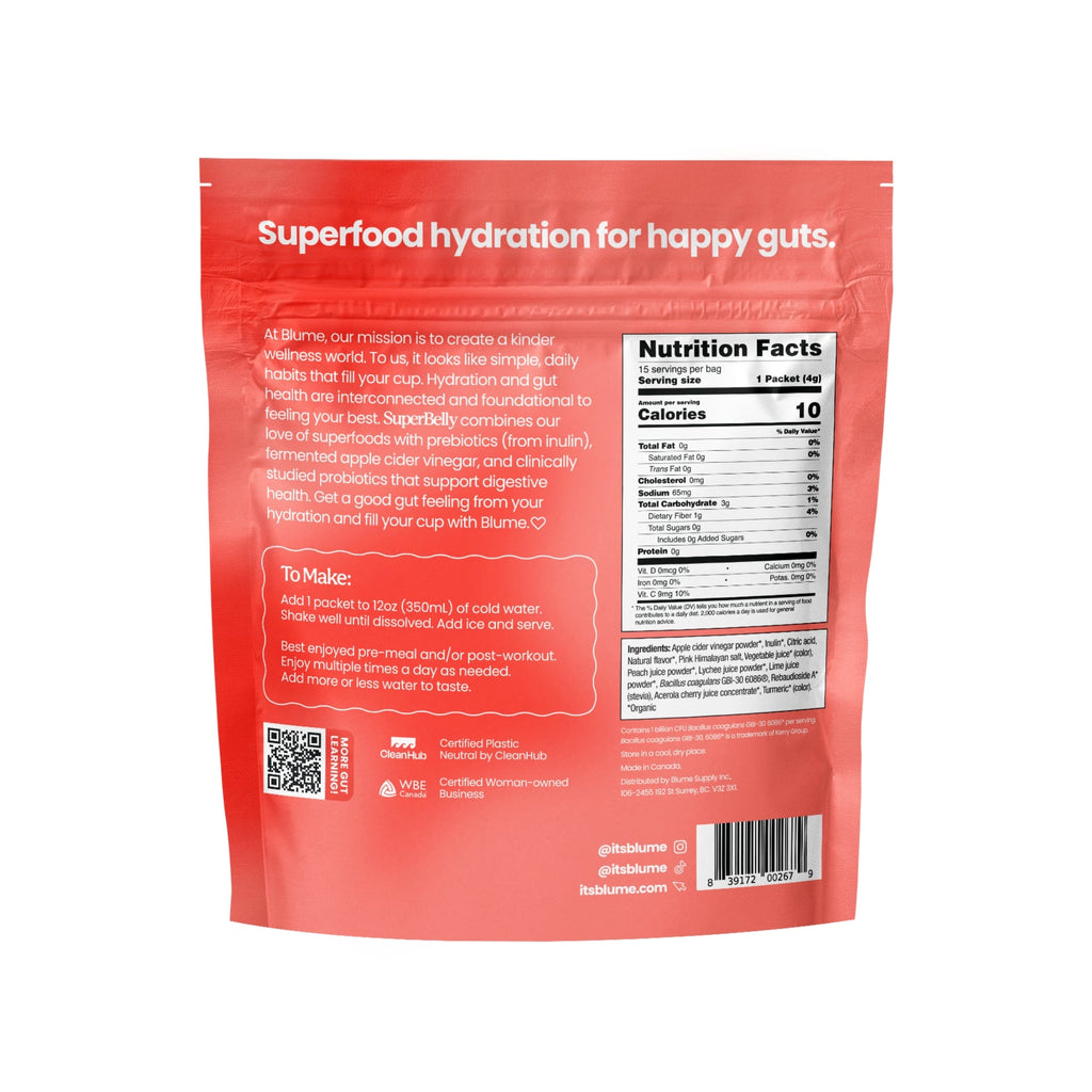 SuperBelly Gut-Building Hydration Drink Mix Powder Packets