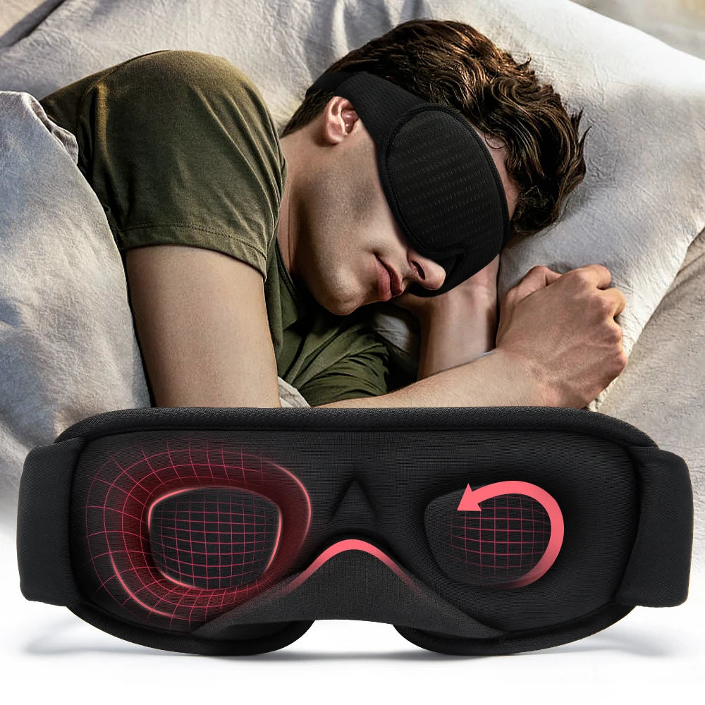 3D Contoured Sleep Mask, Blackout & Breathable