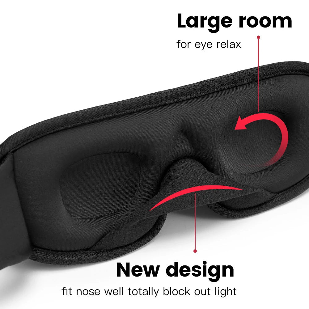3D Contoured Sleep Mask, Blackout & Breathable