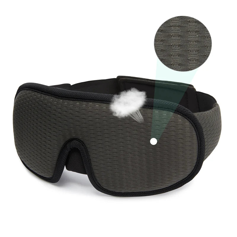 3D Contoured Sleep Mask, Blackout & Breathable