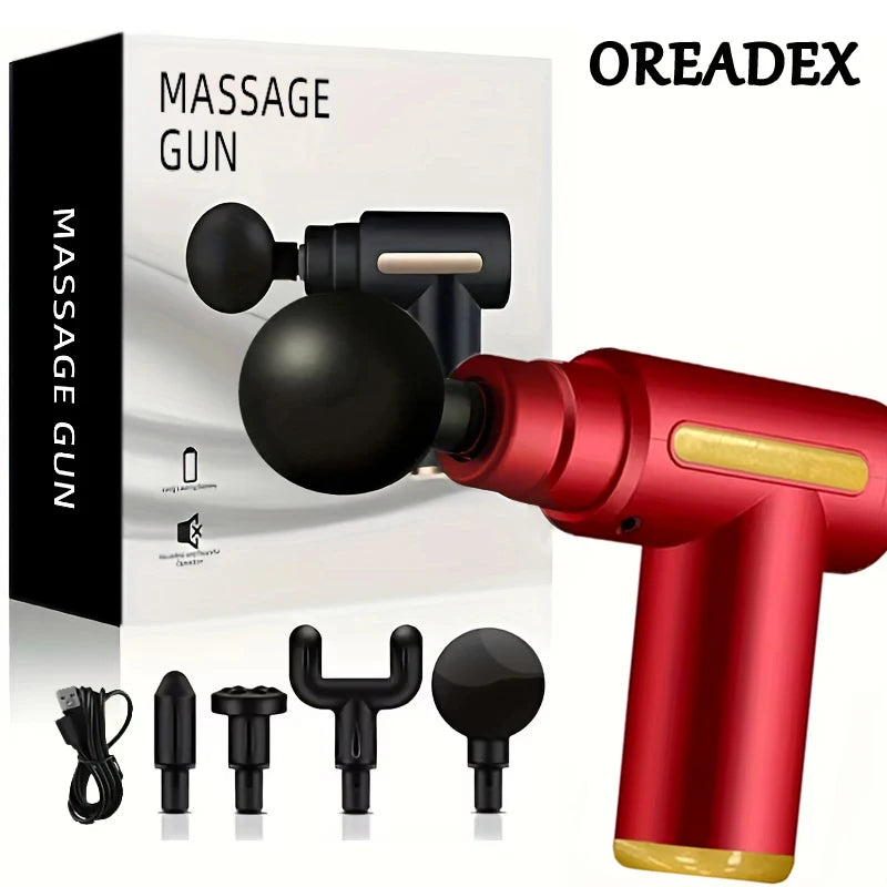 Handheld Fascia Massage Gun, USB Rechargeable, 6 Speeds