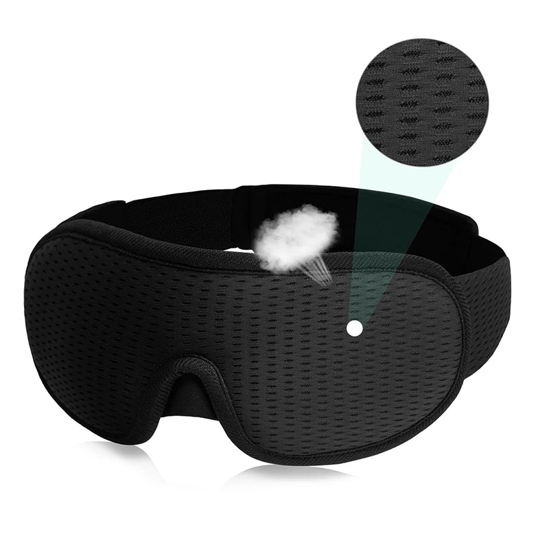 3D Contoured Sleep Mask, Blackout & Breathable