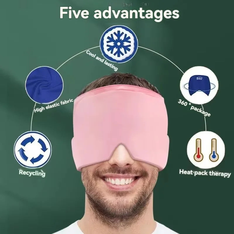Hot & Cold Gel Head Wrap, Reusable Cooling Cap